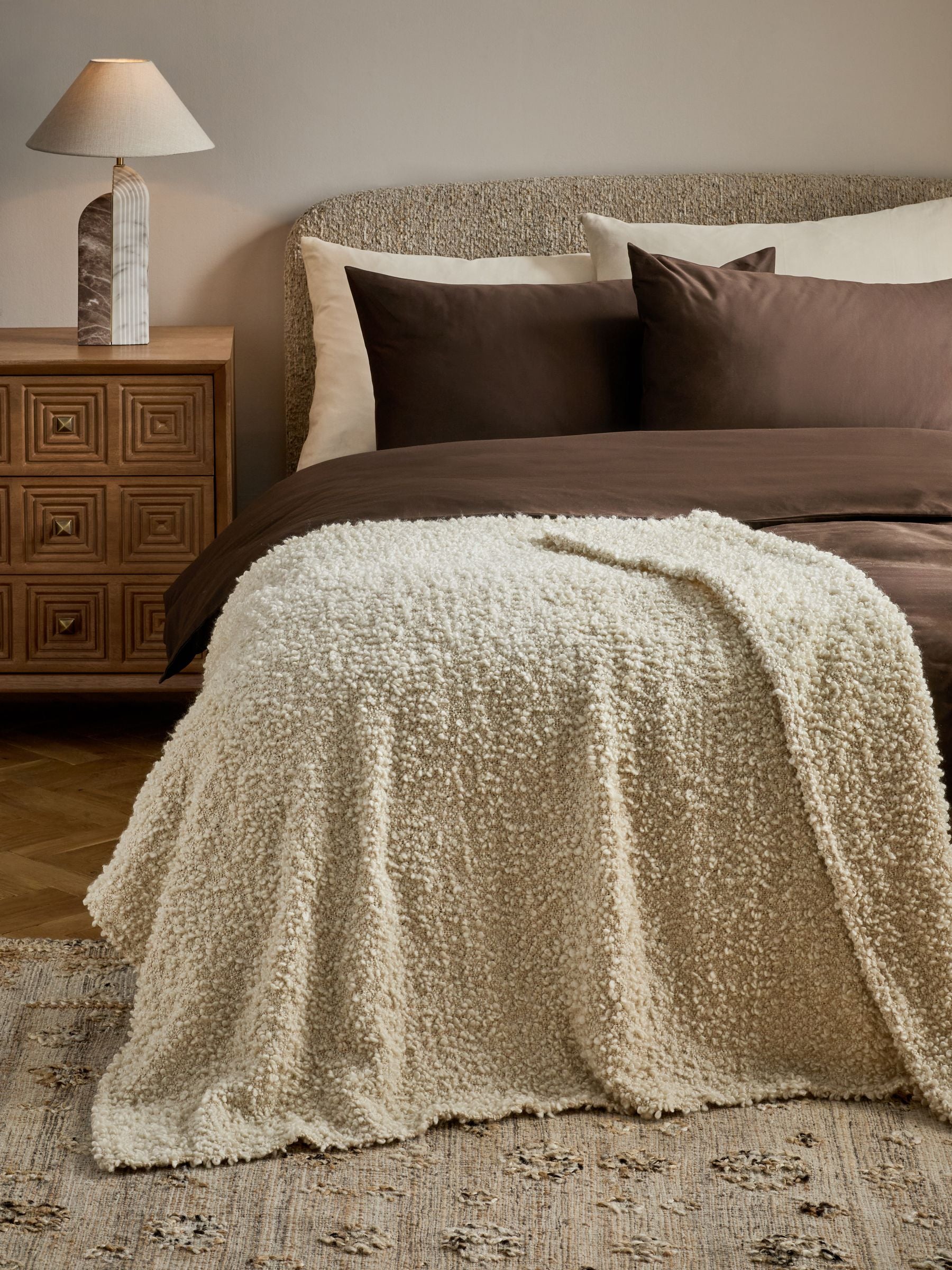 Ivory Cosy Texture Throw