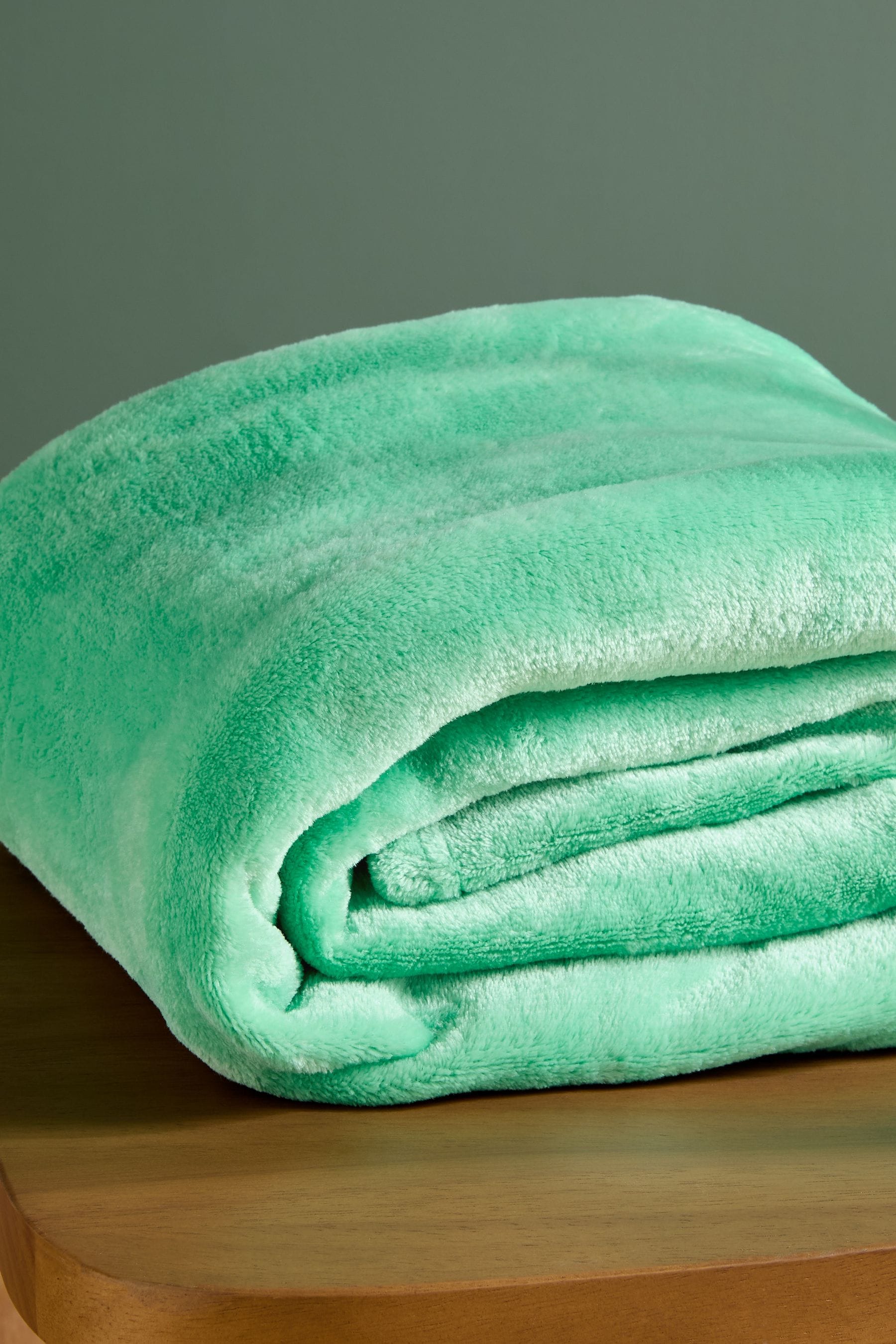 Mint Green Plush Fleece Throw