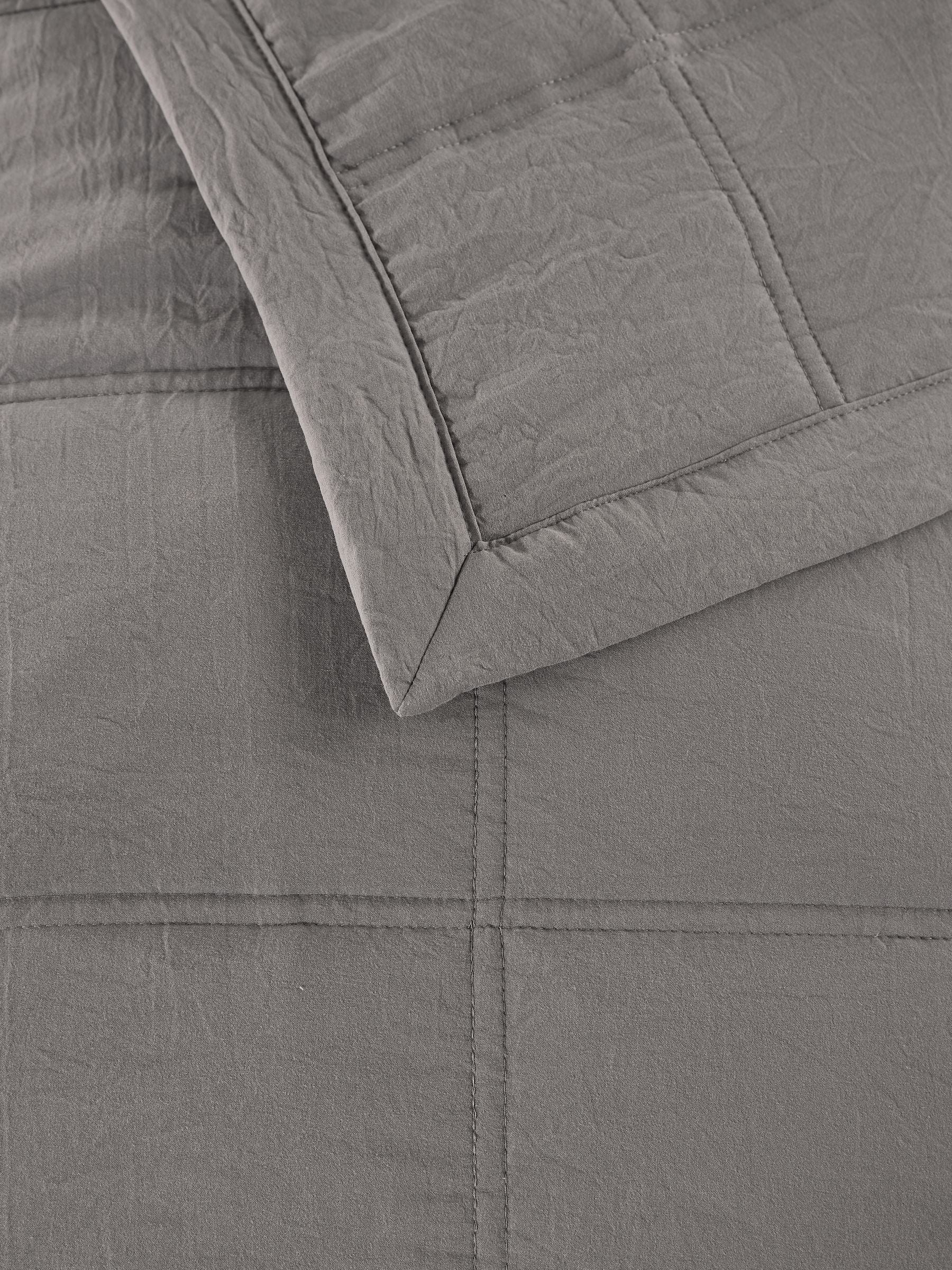 Grey Connie Quilted Microfibre Bedspread