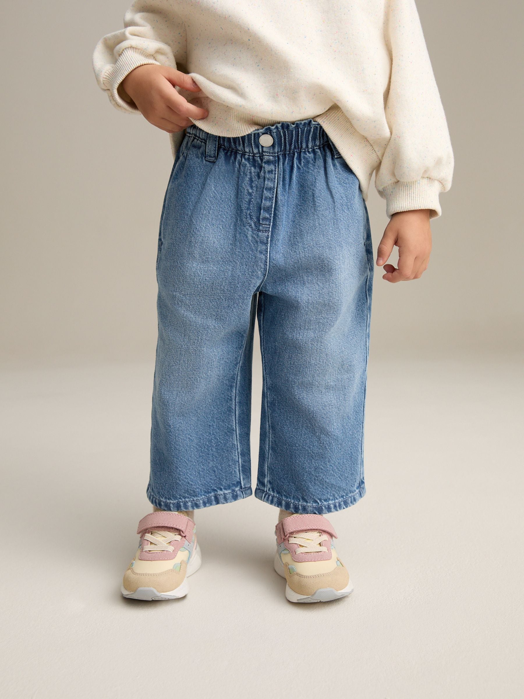 Blue Denim Wide Leg 100% Cotton Jeans (3mths-7yrs)