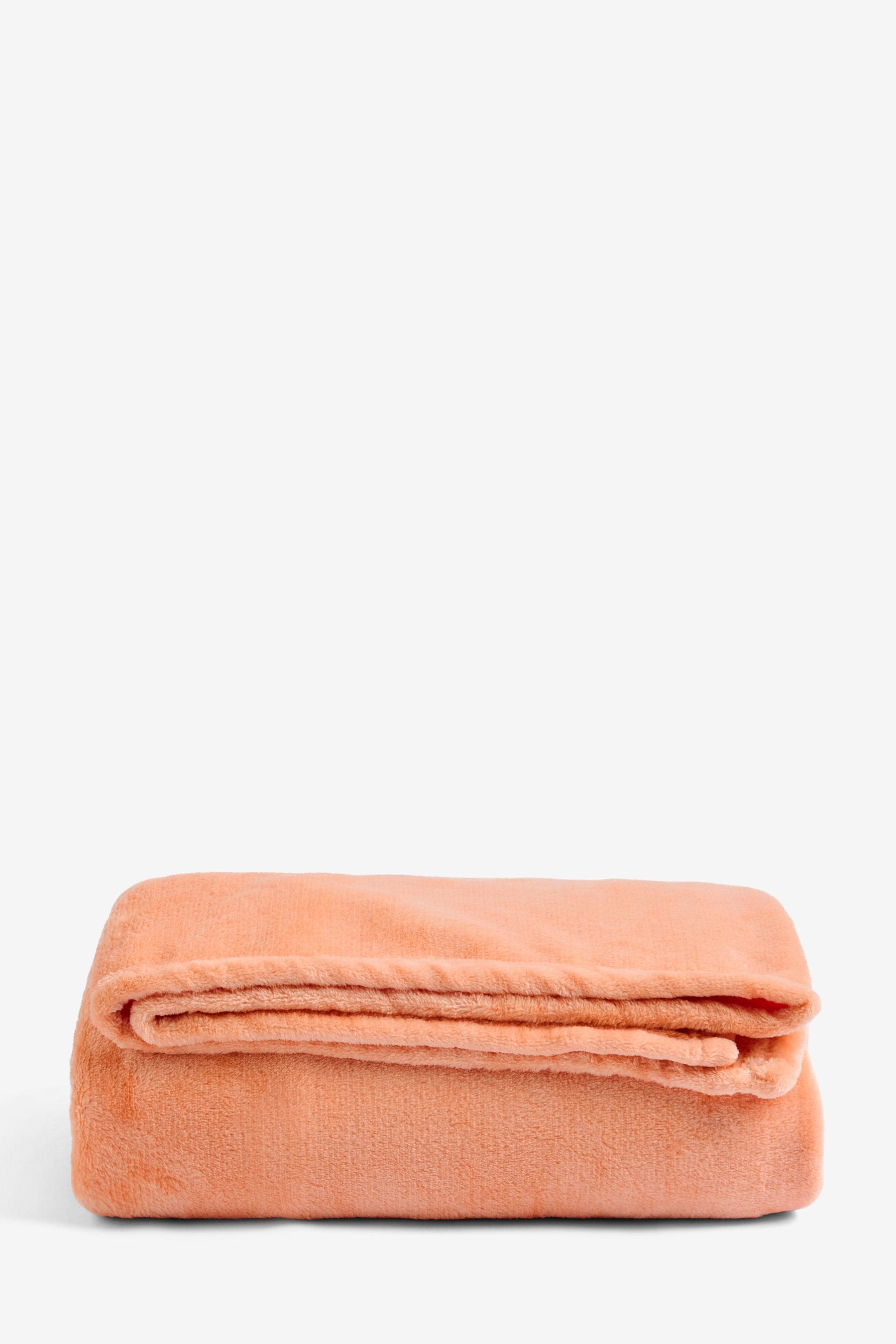 Peach Pink Plush Fleece Throw