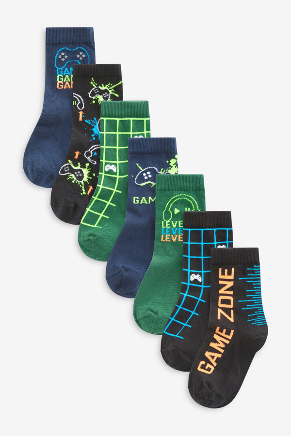 Bright Gaming Cotton Rich Socks 7 Pack