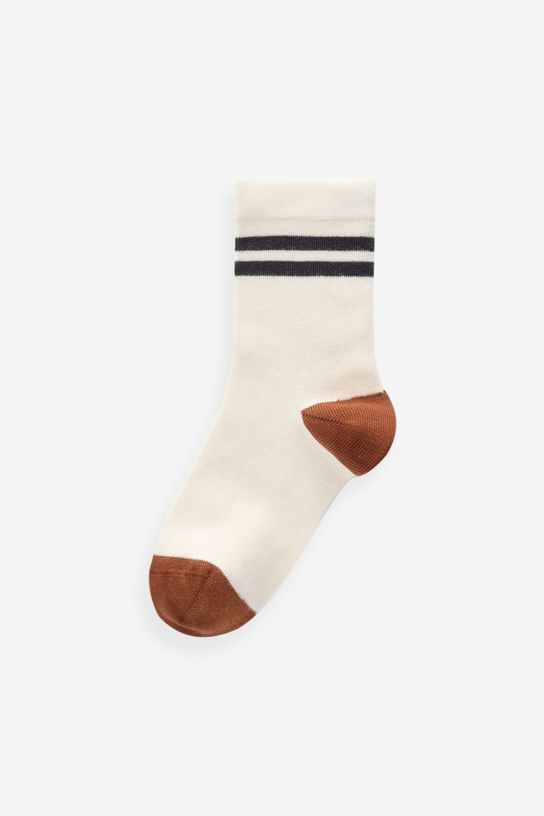 Earthy Tipped Stripes Print Cotton Rich Socks 5 Pack