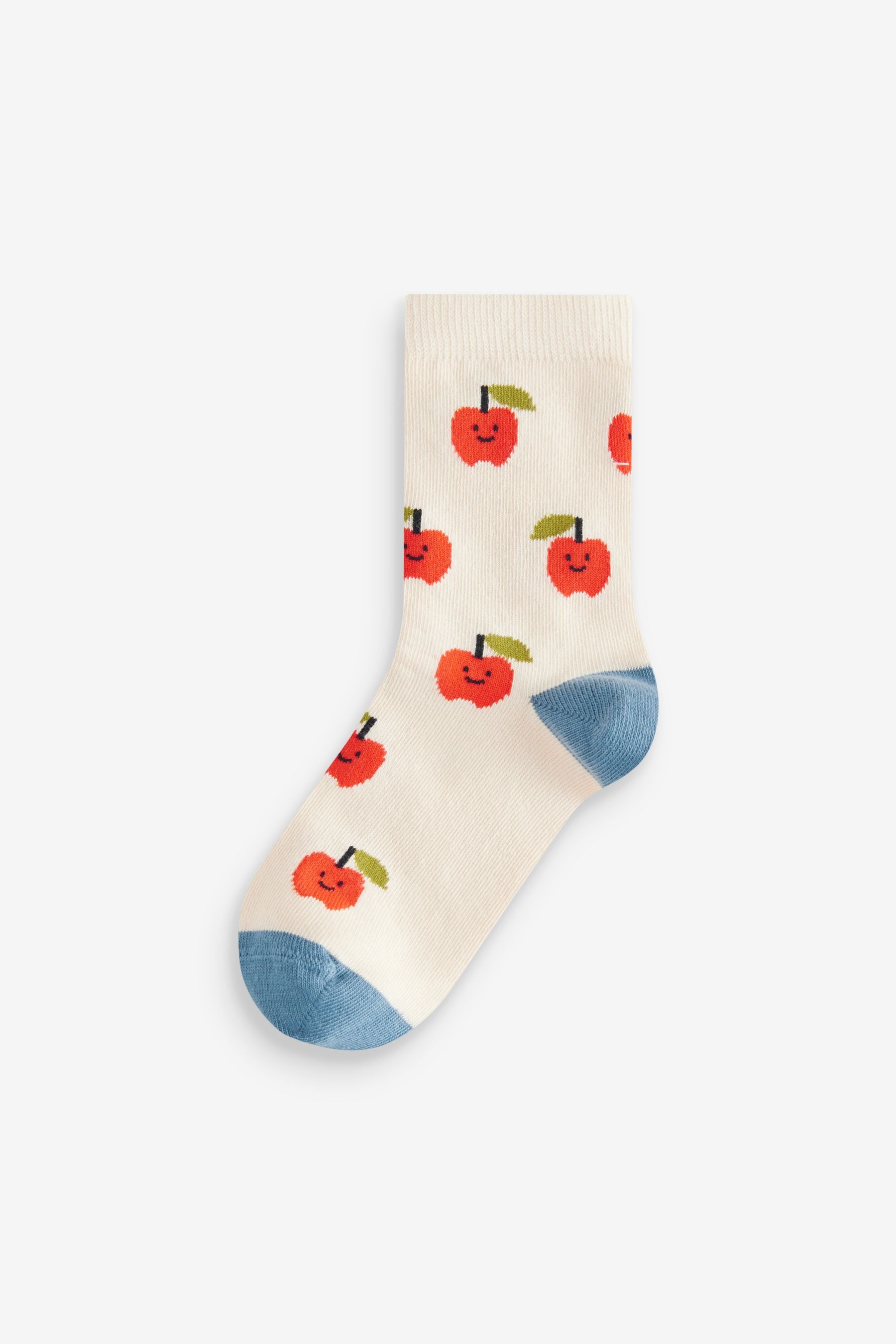 Fruit Vegetable Prints Print Cotton Rich Socks 5 Pack