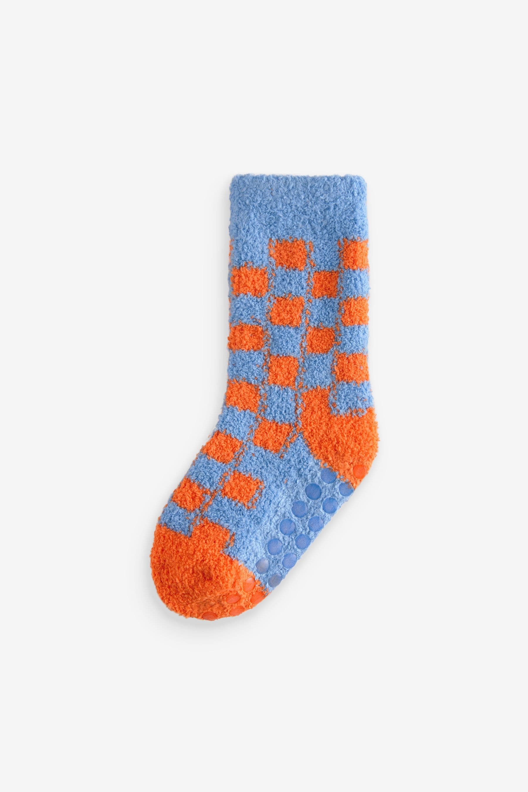 Bright Checkerboard Cosy Socks 2 Pack