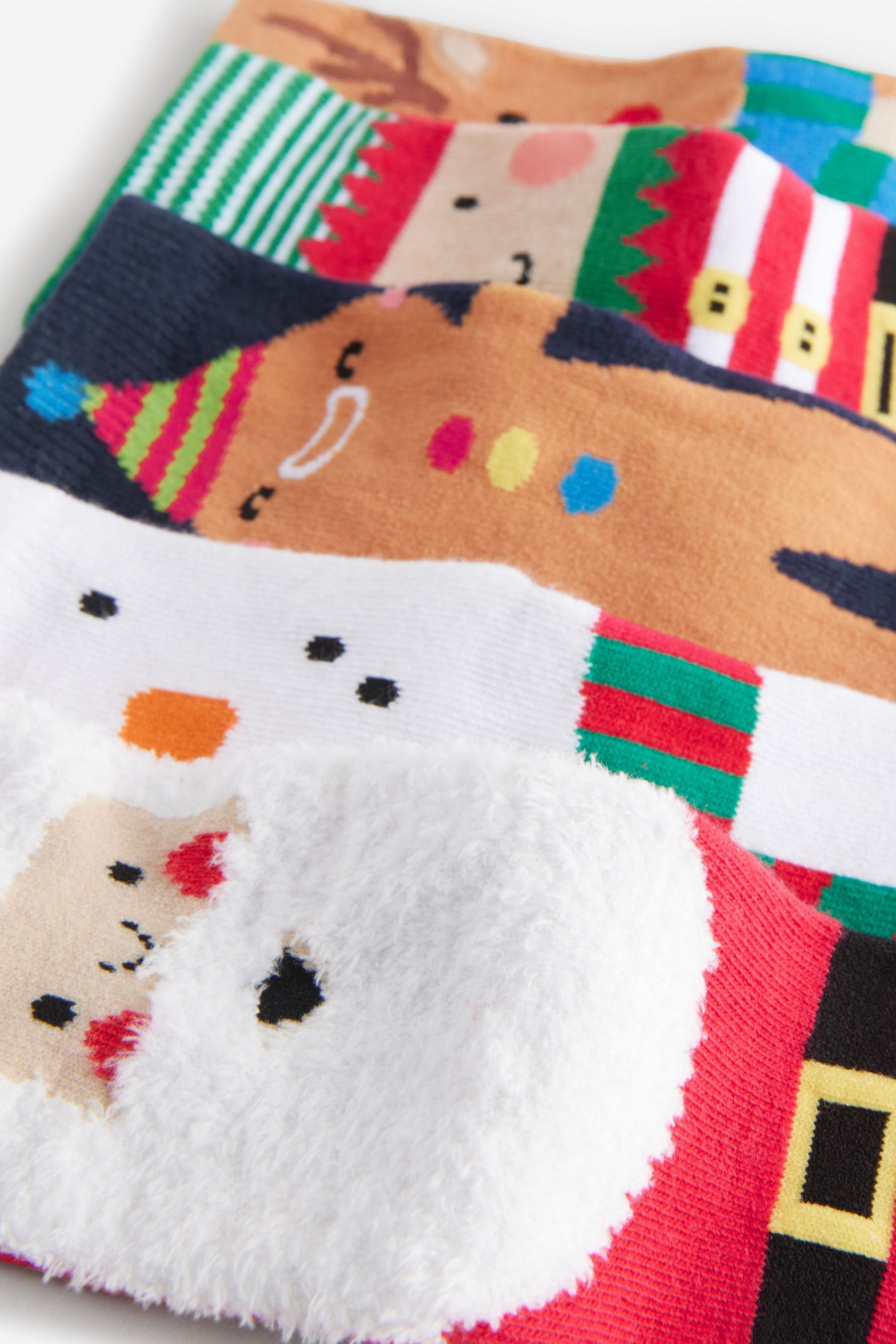 Santa Reindeer Snowman Cotton Rich Christmas Socks 5 Pack