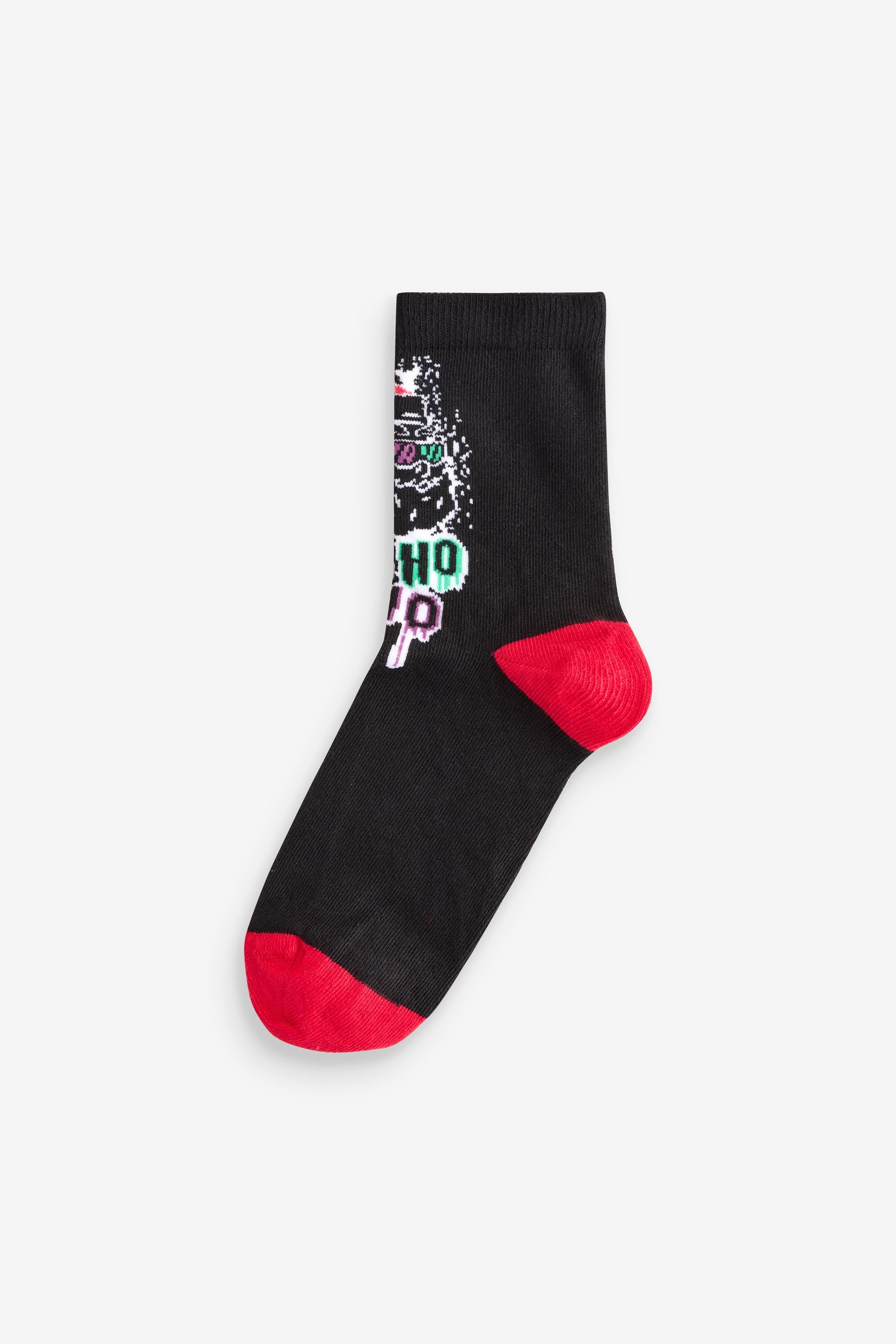 Graffiti Reindeer Cotton Rich Christmas Socks 5 Pack