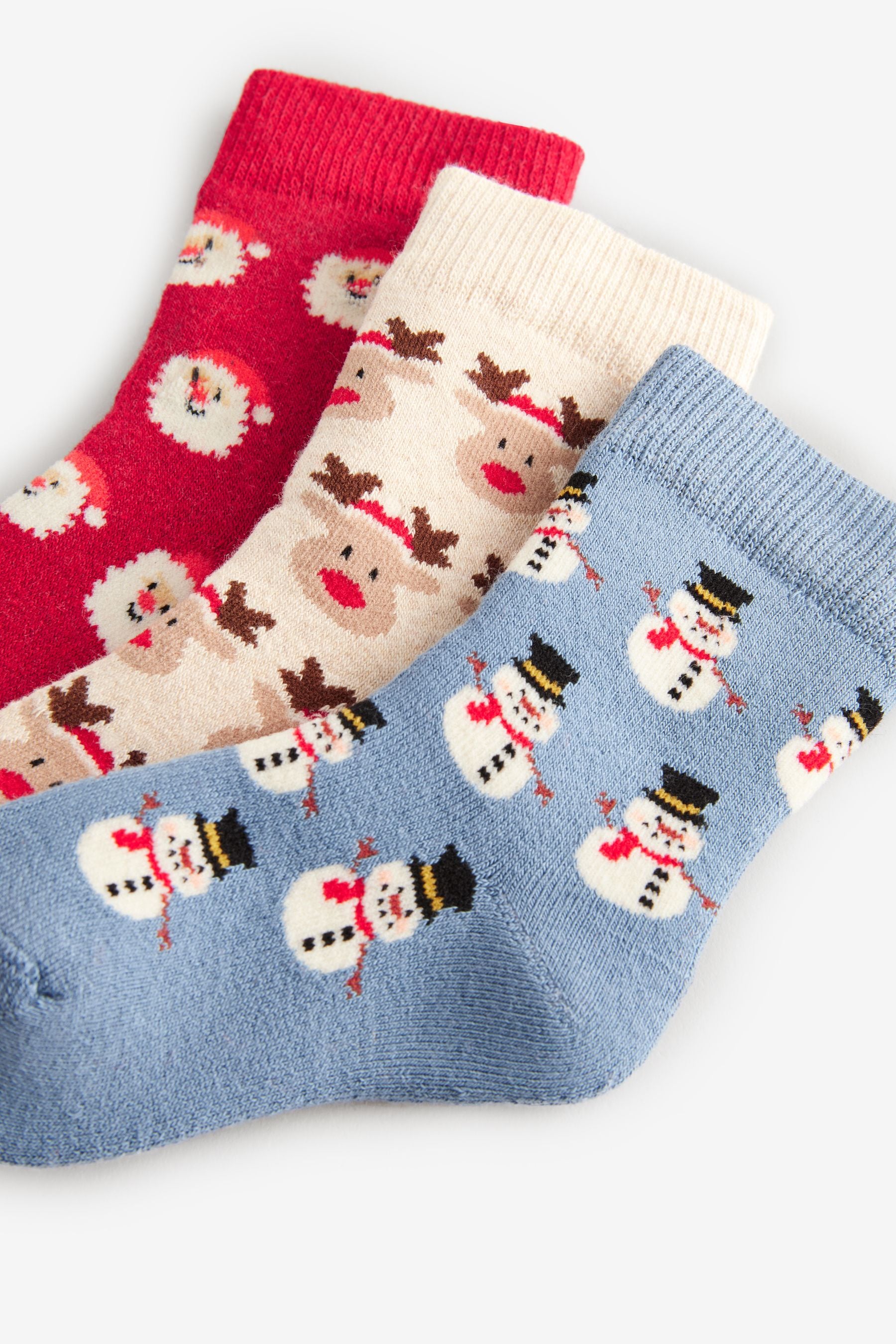 Multi Cotton Rich Christmas Baby Socks 3 Pack