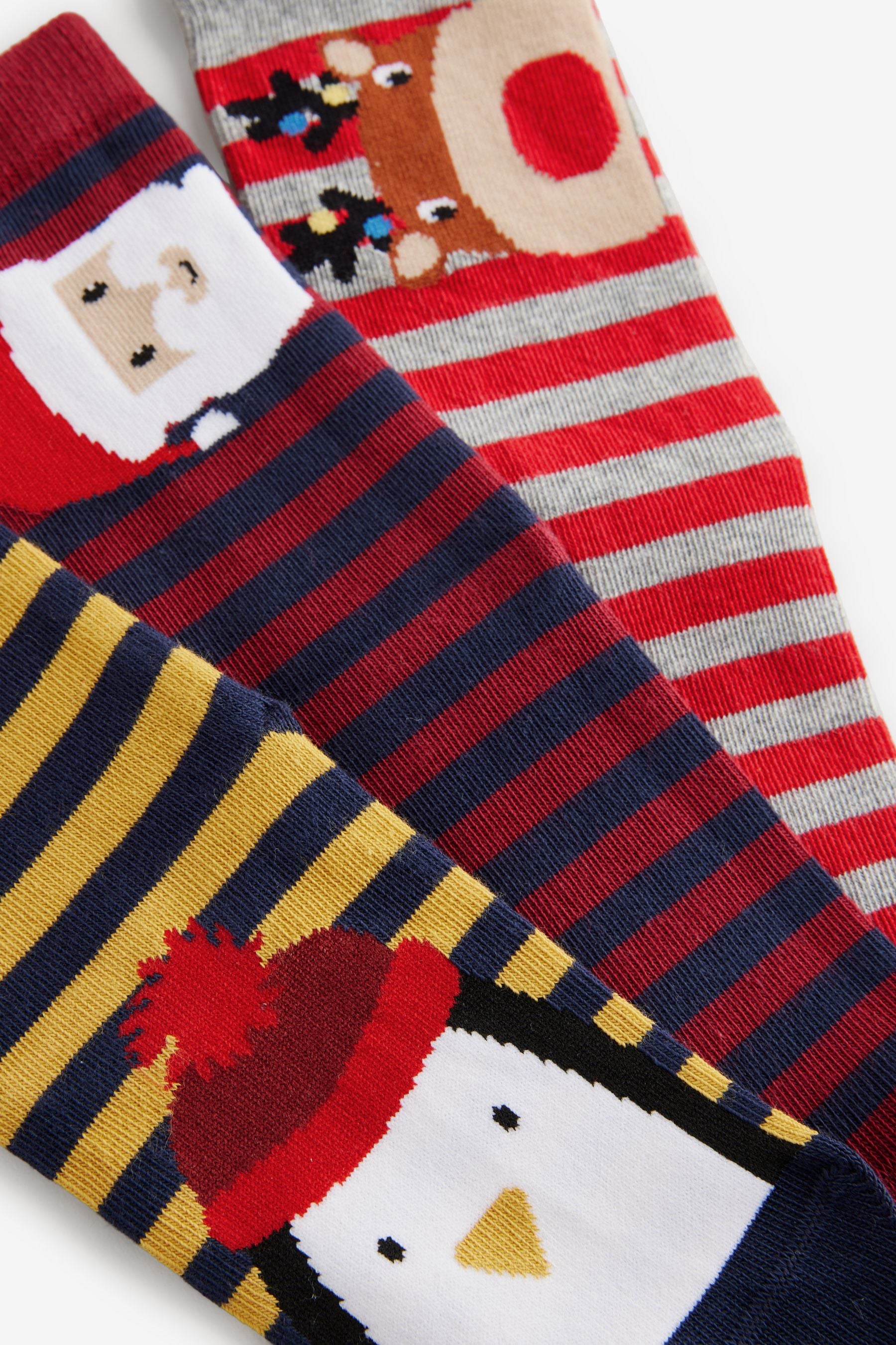 Red/Yellow/Black Cotton Rich Christmas Baby Socks 3 Pack