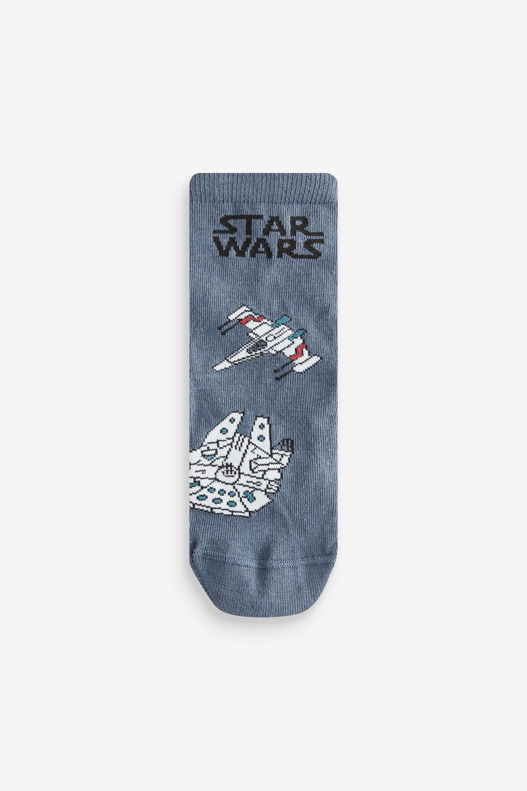 Star Wars Tan Brown/Black/Grey Cotton Rich License Socks 3 Pack