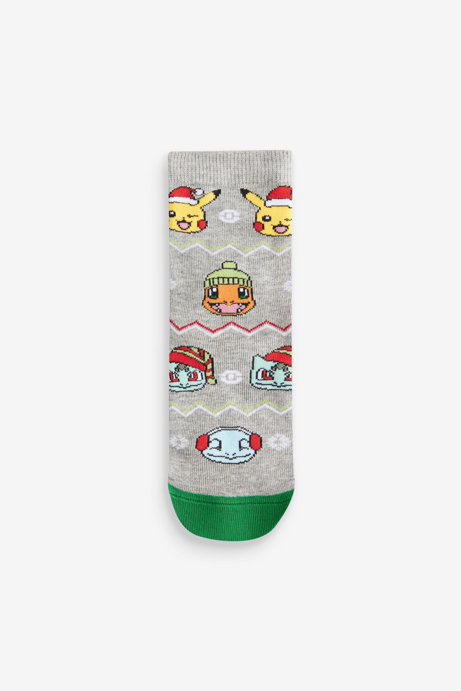 Christmas Pokemon Cotton Rich License Socks 3 Pack