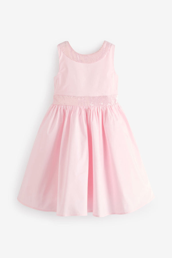 Angel & Rocket Pink Claudia Sequin Bow Dress