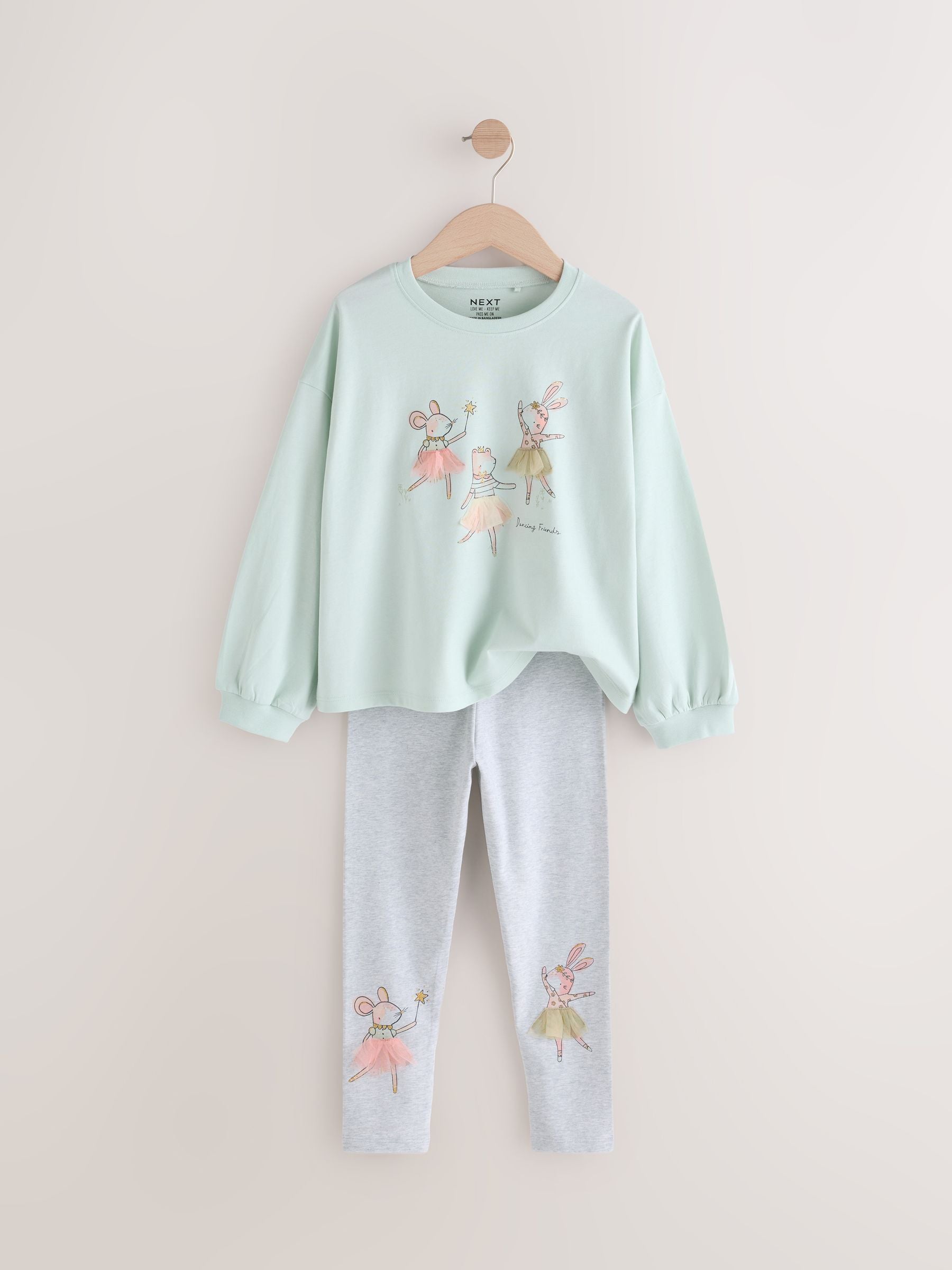 Green Bunny Long Sleeve T-Shirt and Leggings Set (3mths-7yrs)