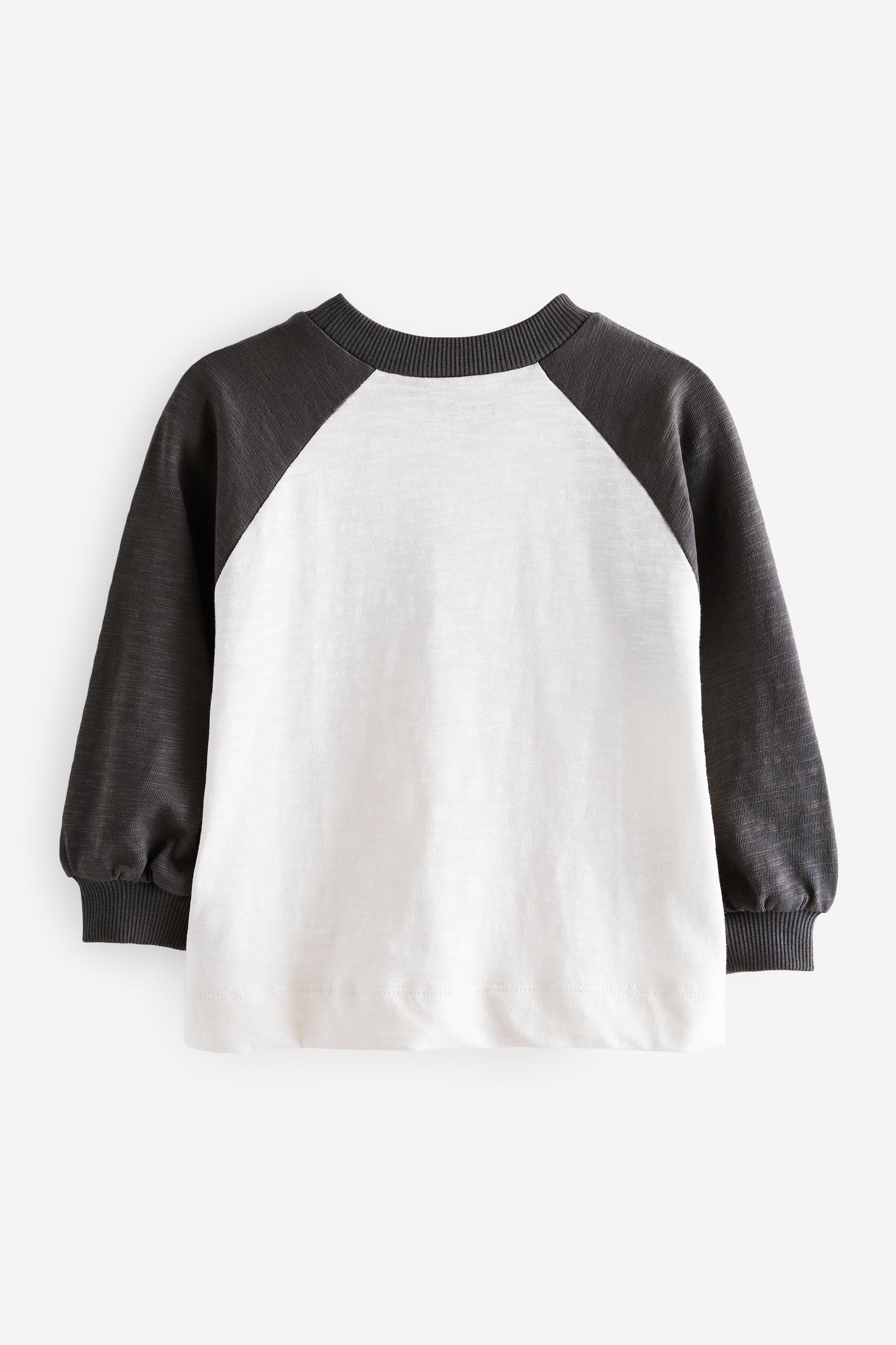 Black/White Long Sleeve 100% Cotton T-Shirt (3mths-7yrs)