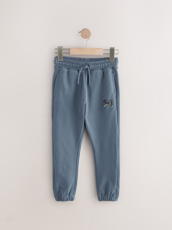 Blue Controller 100% Cotton Slim Side Rib Joggers (3-16yrs)