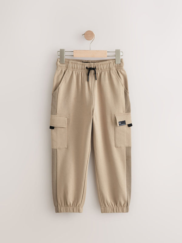 Stone 100% Cotton Cargo Joggers (3-16yrs)