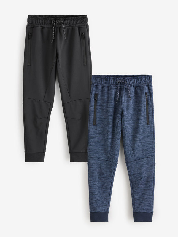 Black/Navy Slim Fit Sporty Joggers 2 Pack (3-16yrs)