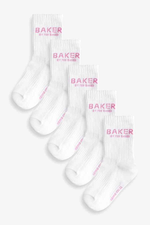 Baker by Ted Baker White Socks 5 Pack