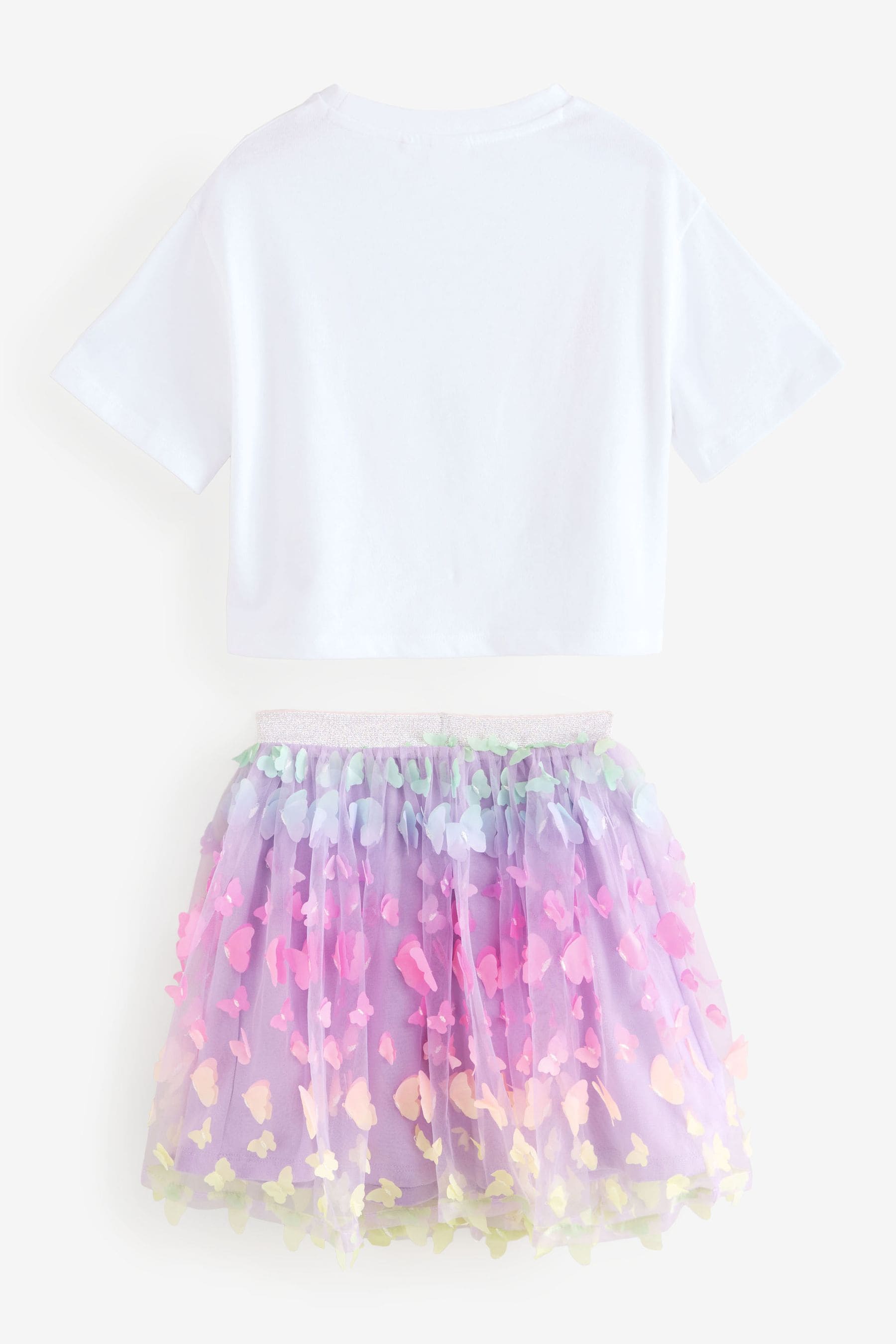 Multi Butterfly T-Shirt and Skirt Set (3-16yrs)