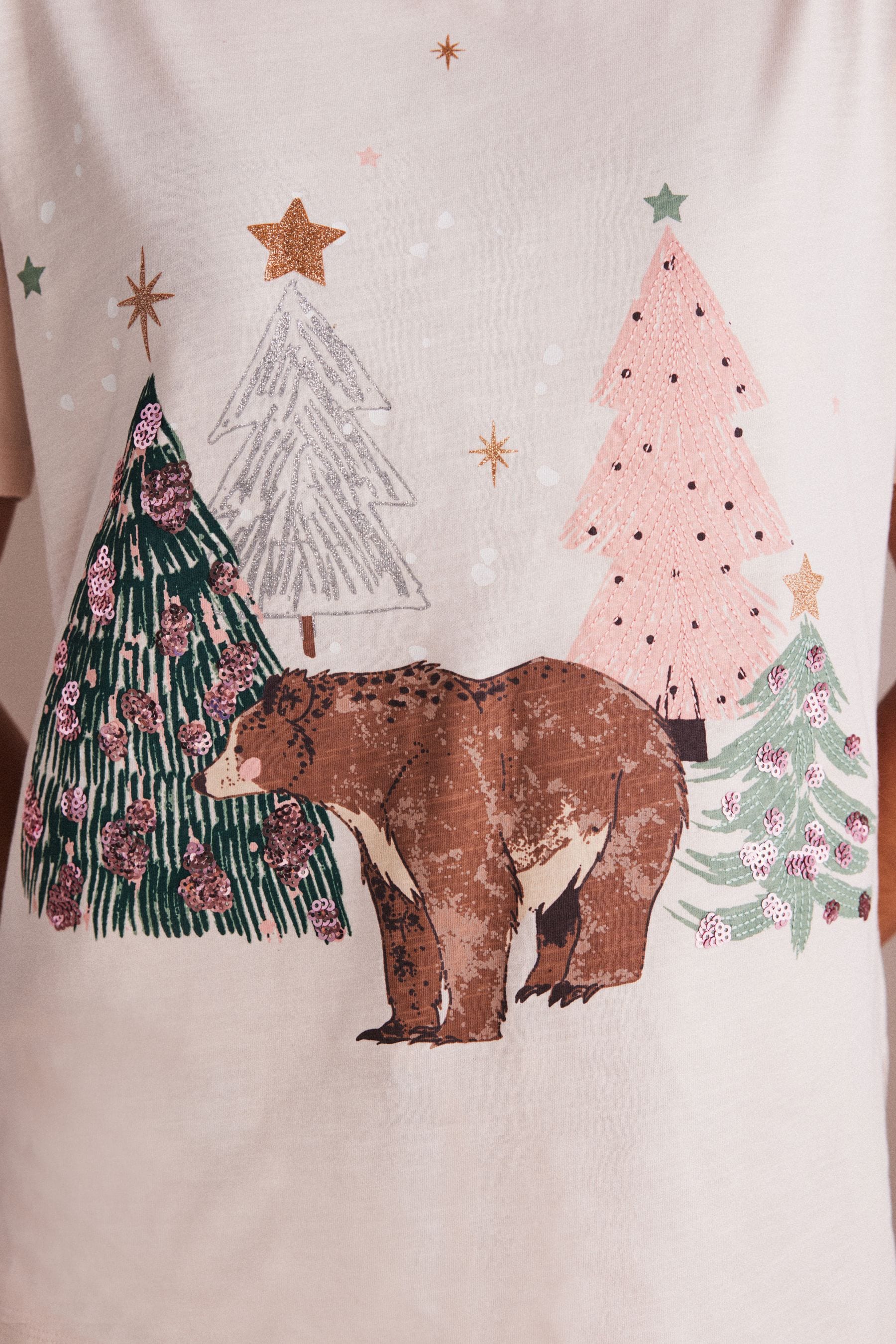 Oatmeal Bear 100% Cotton Short Sleeve Pyjamas