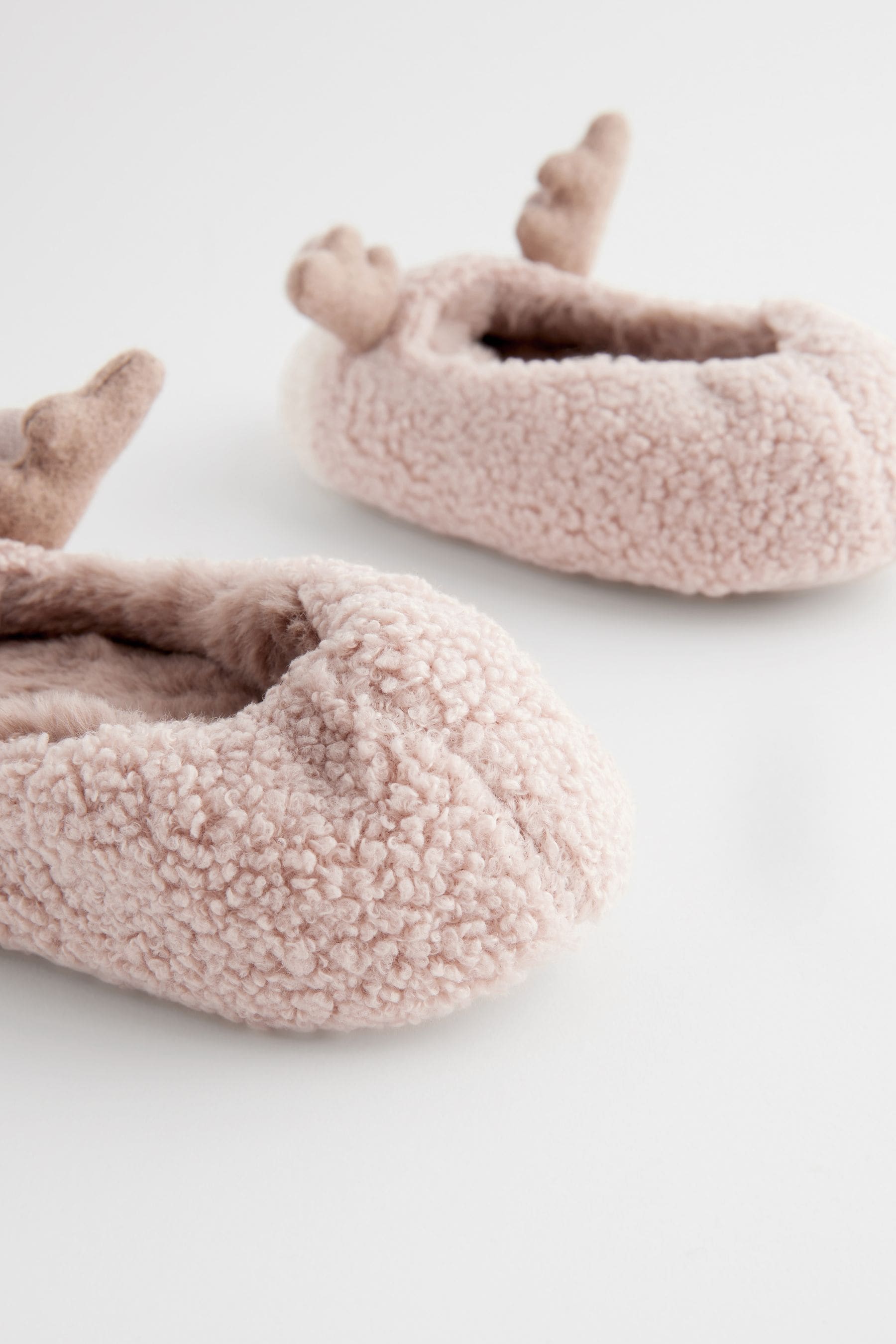 Brown Christmas Reindeer Slippers