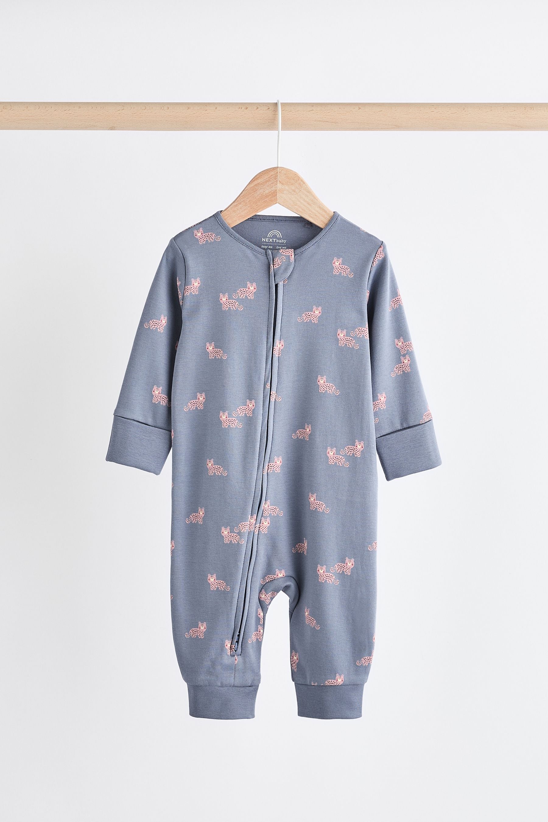 Teal Blue 100% Cotton Baby Printed Sleepsuit (0mths-3yrs)