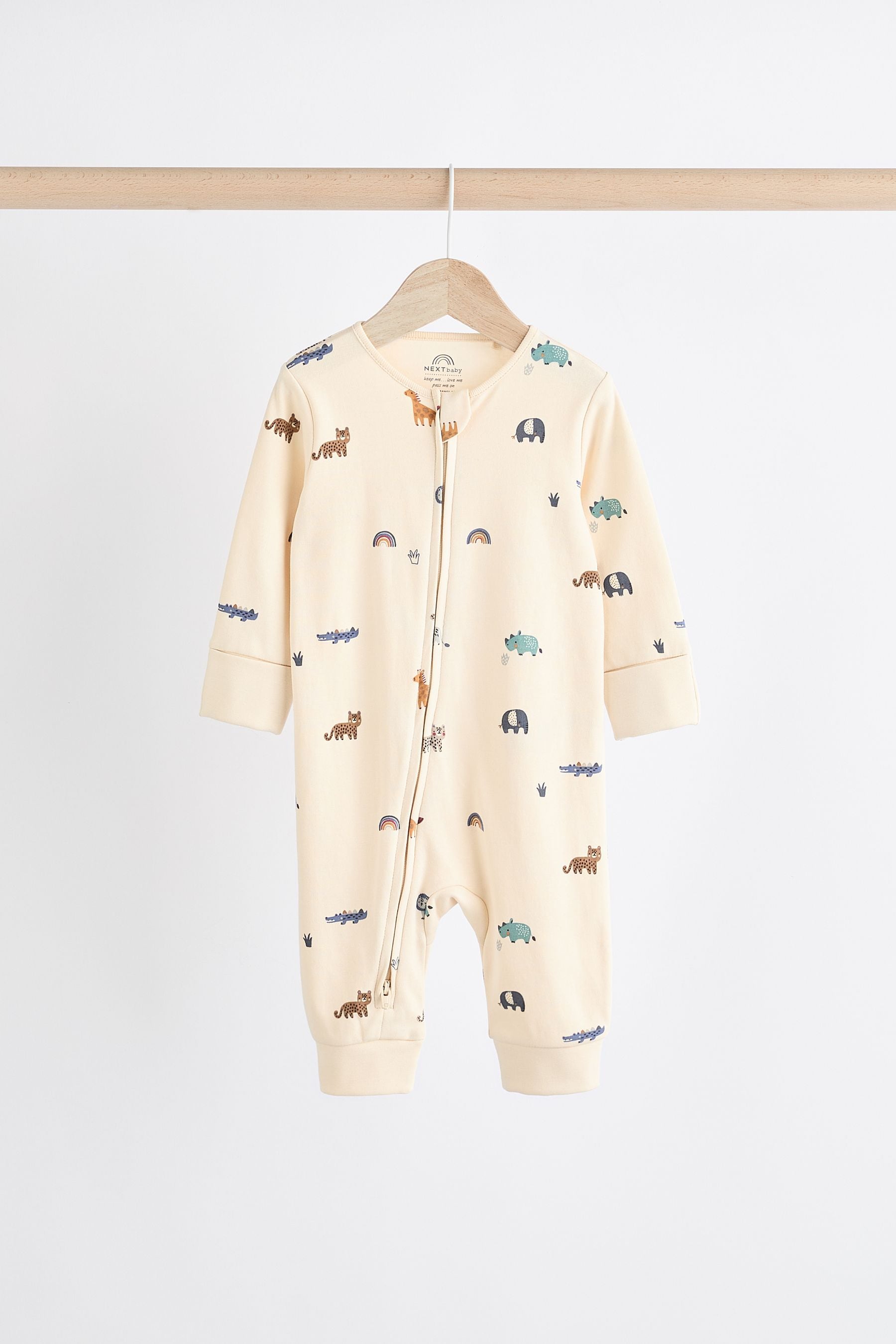 Teal Blue 100% Cotton Baby Printed Sleepsuit (0mths-3yrs)