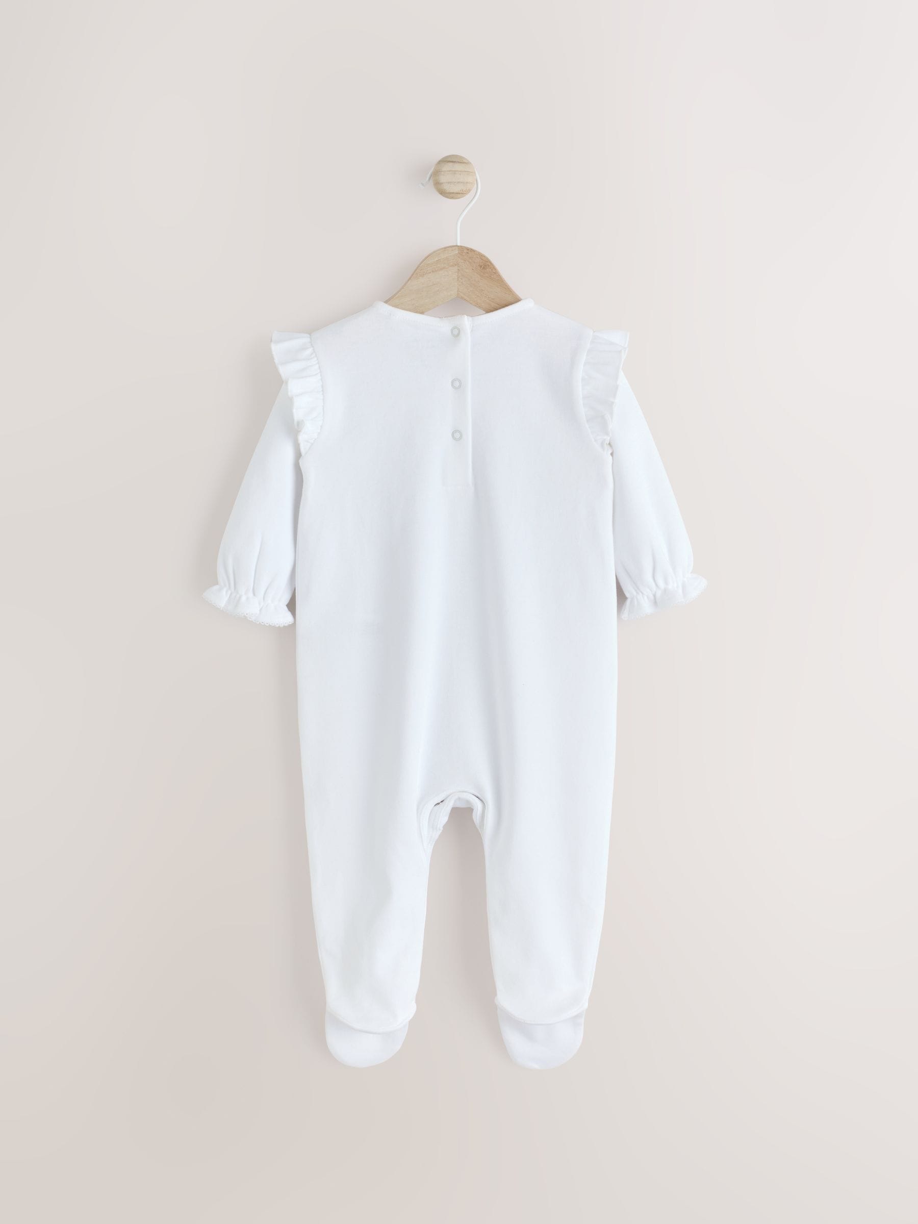 White Occasion Baby 100% Cotton Sleepsuit (0mths-2yrs)