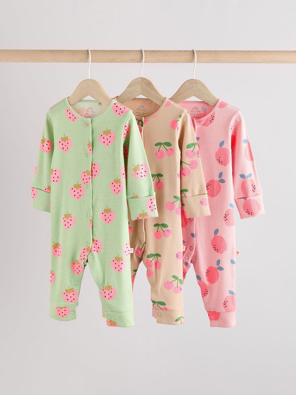 Bright Fruit Baby Footless Sleepsuits 3 Pack (0mths-3yrs)