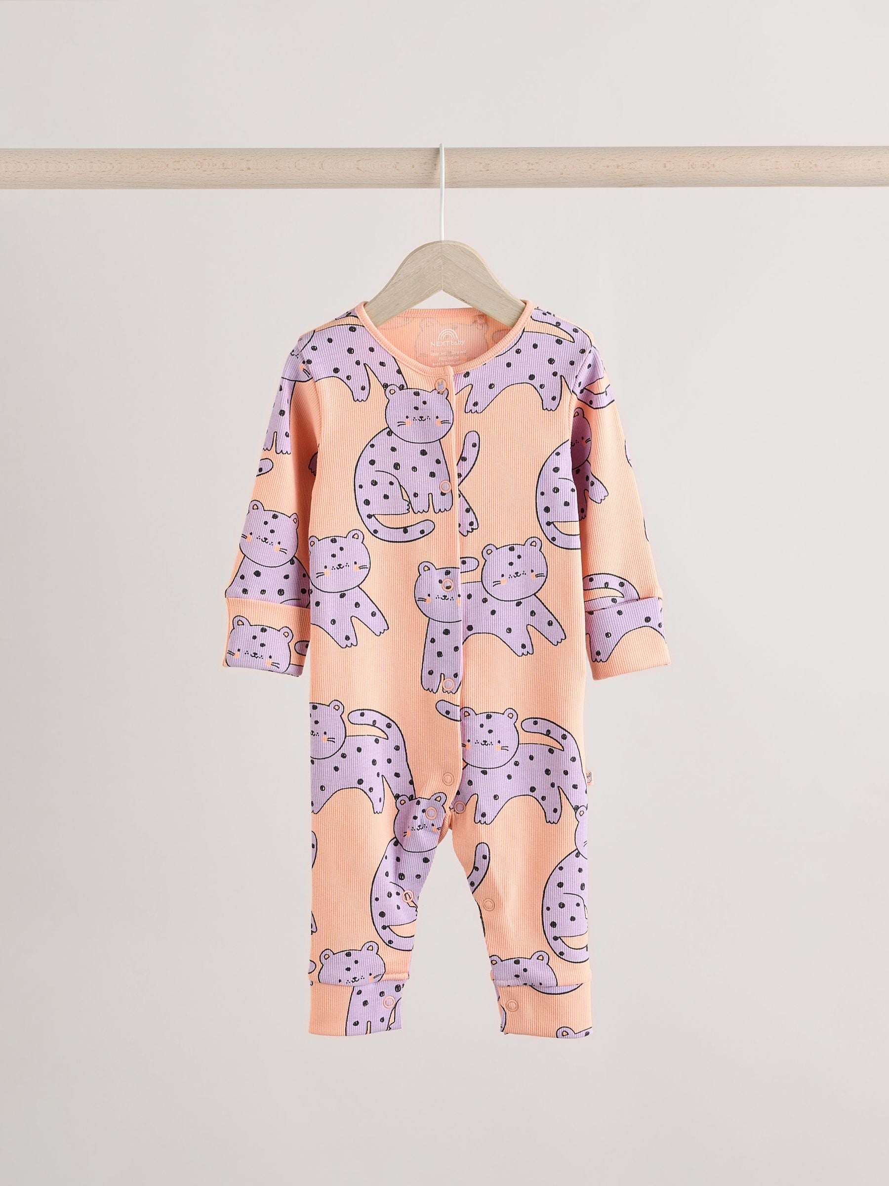 Lilac Purple Baby Bright Footless Sleepsuits 3 Pack (0mths-3yrs)