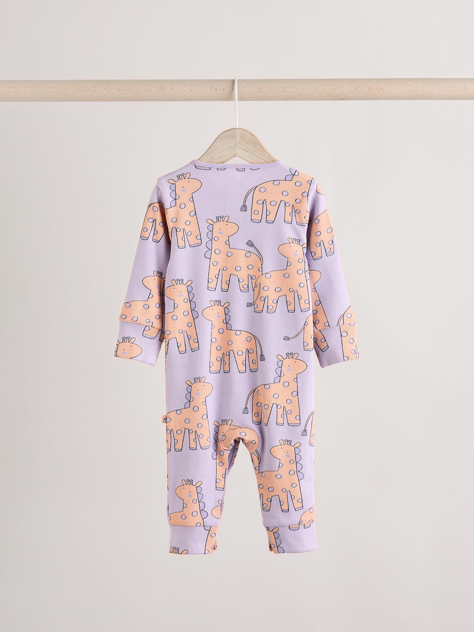 Lilac Purple Baby Bright Footless Sleepsuits 3 Pack (0mths-3yrs)