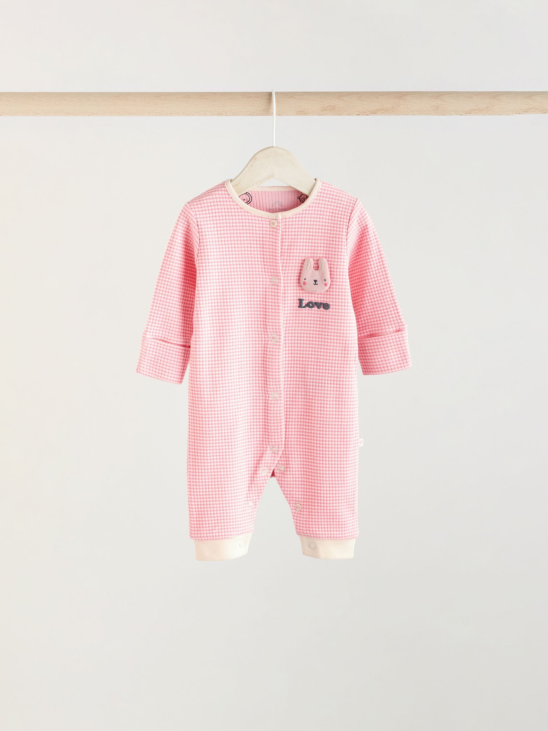 Pink Baby Bright Footless Sleepsuits 3 Pack (0mths-3yrs)