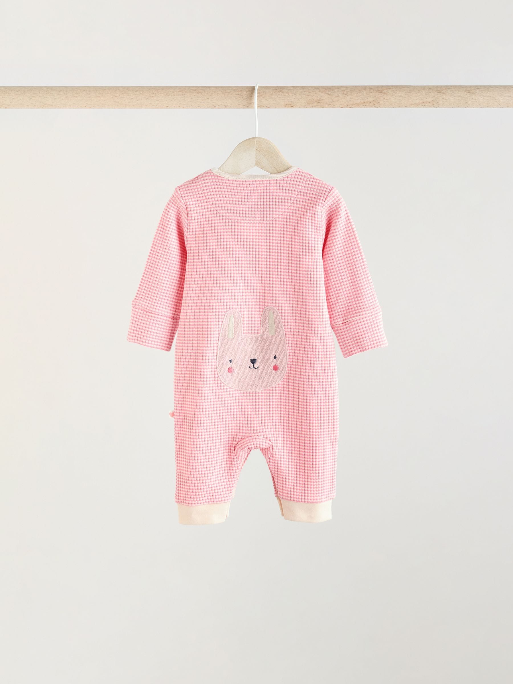 Pink Baby Bright Footless Sleepsuits 3 Pack (0mths-3yrs)