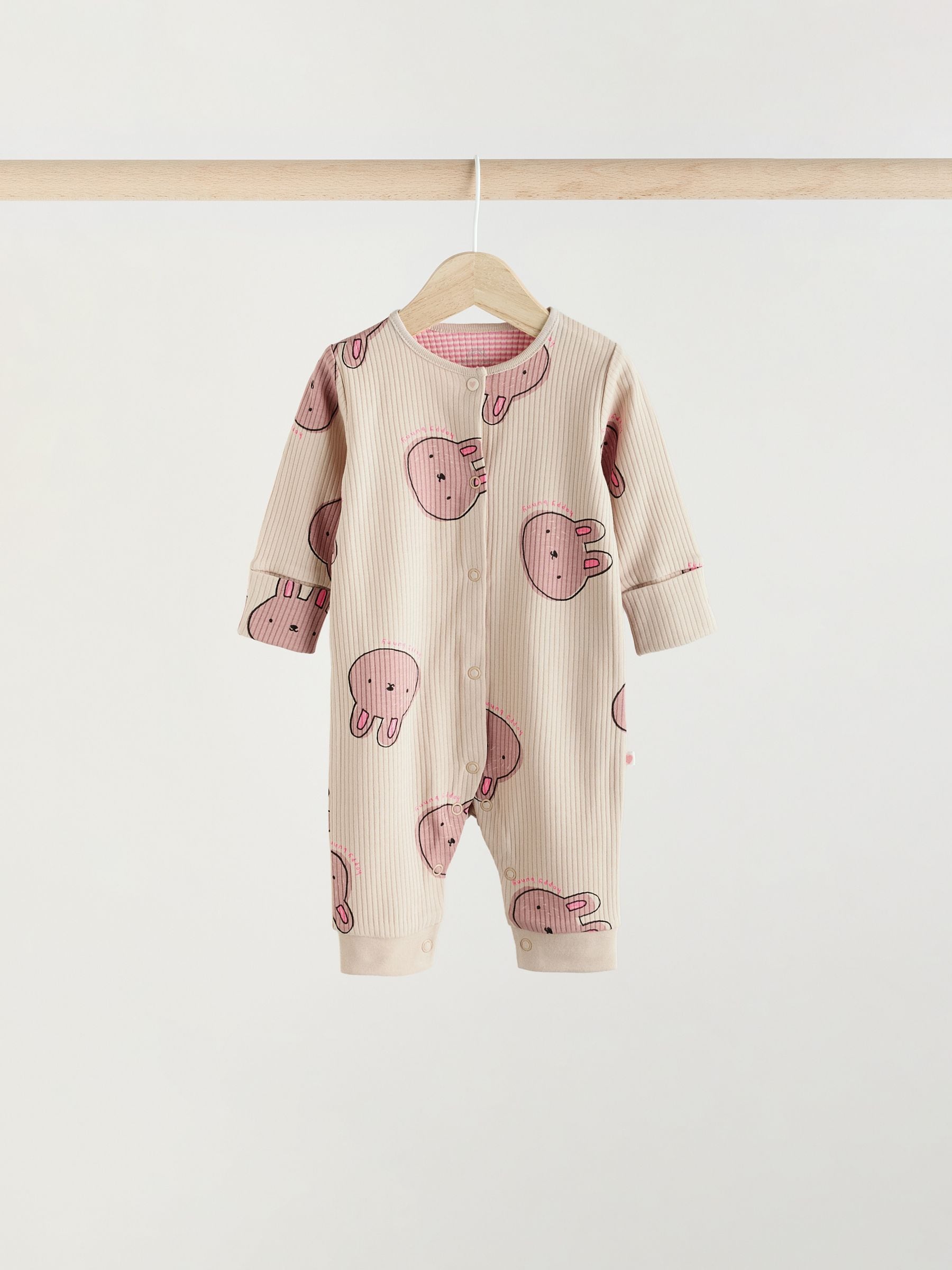 Pink Baby Bright Footless Sleepsuits 3 Pack (0mths-3yrs)