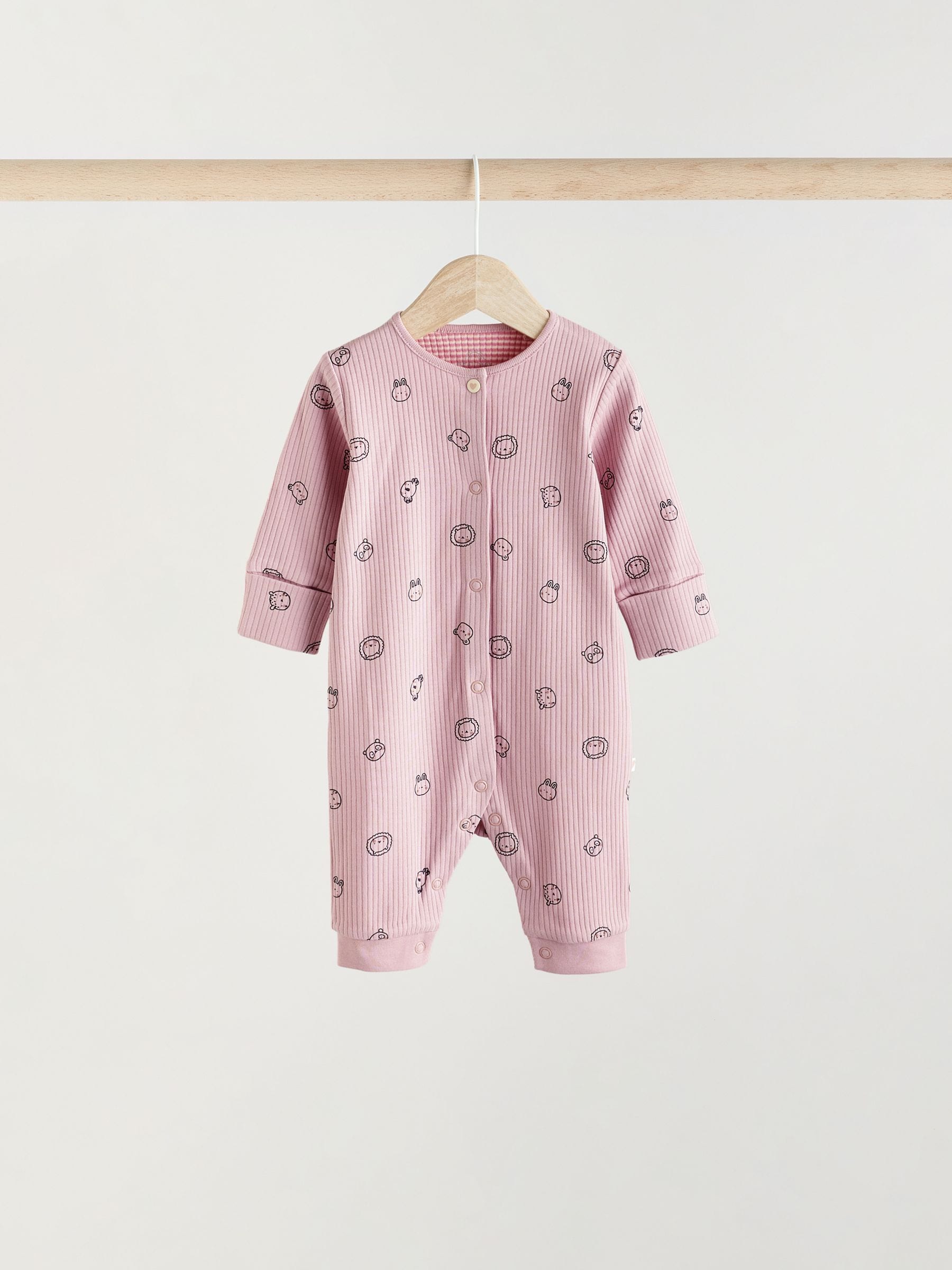 Pink Baby Bright Footless Sleepsuits 3 Pack (0mths-3yrs)