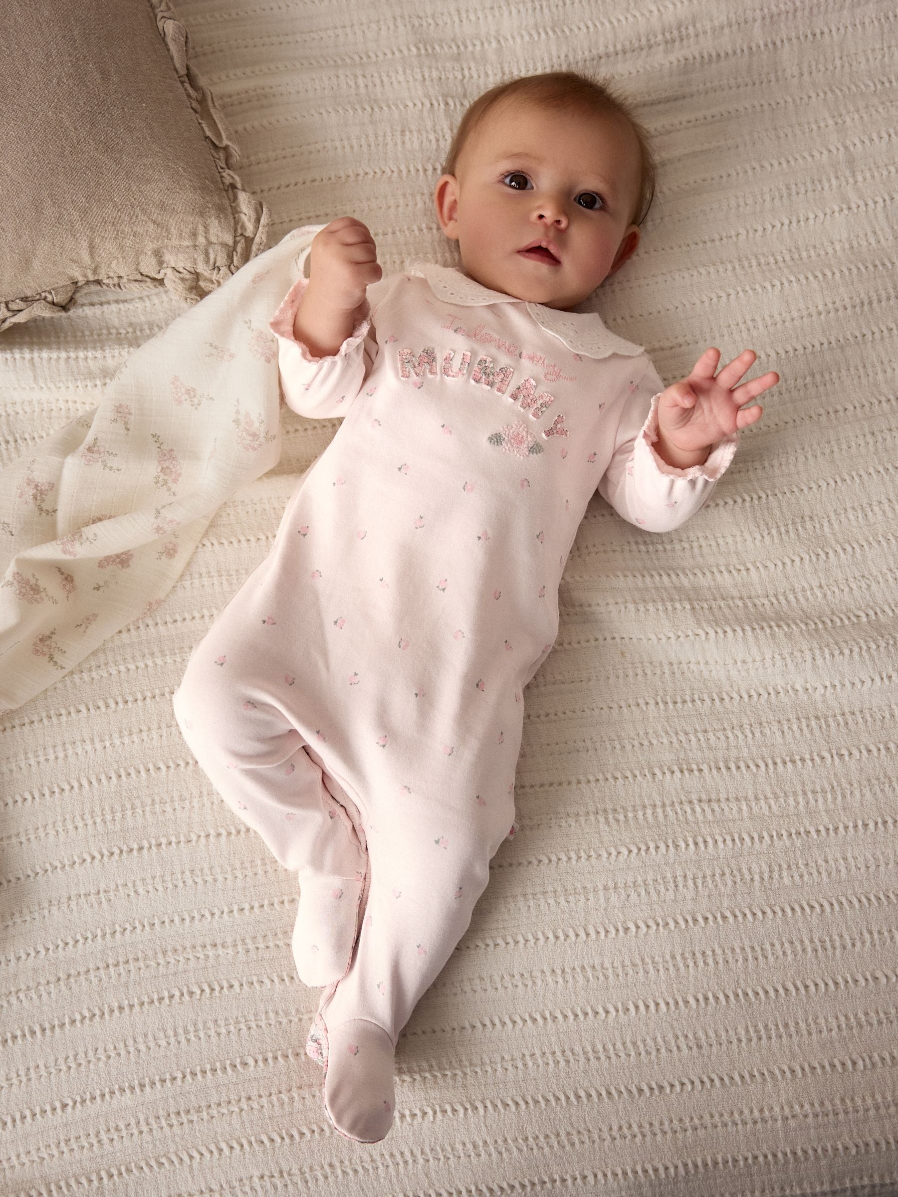 Pink Mummy Baby Family 100% Cotton Sleepsuit (0-2yrs)