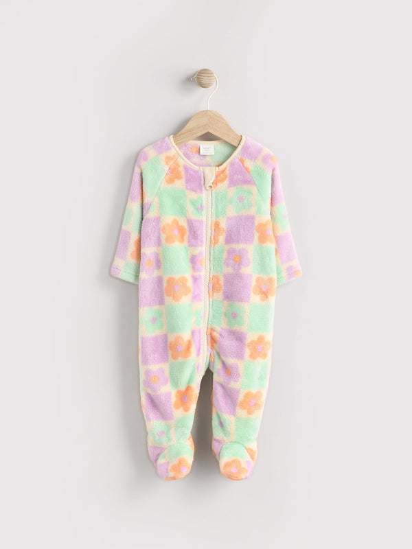 Purple Baby Zip Fleece Sleepsuit