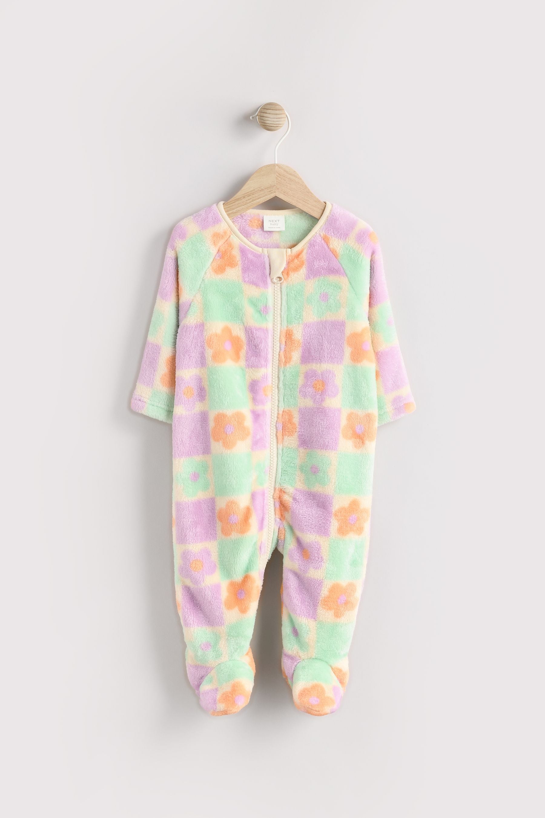 Purple Baby Zip Fleece Sleepsuit