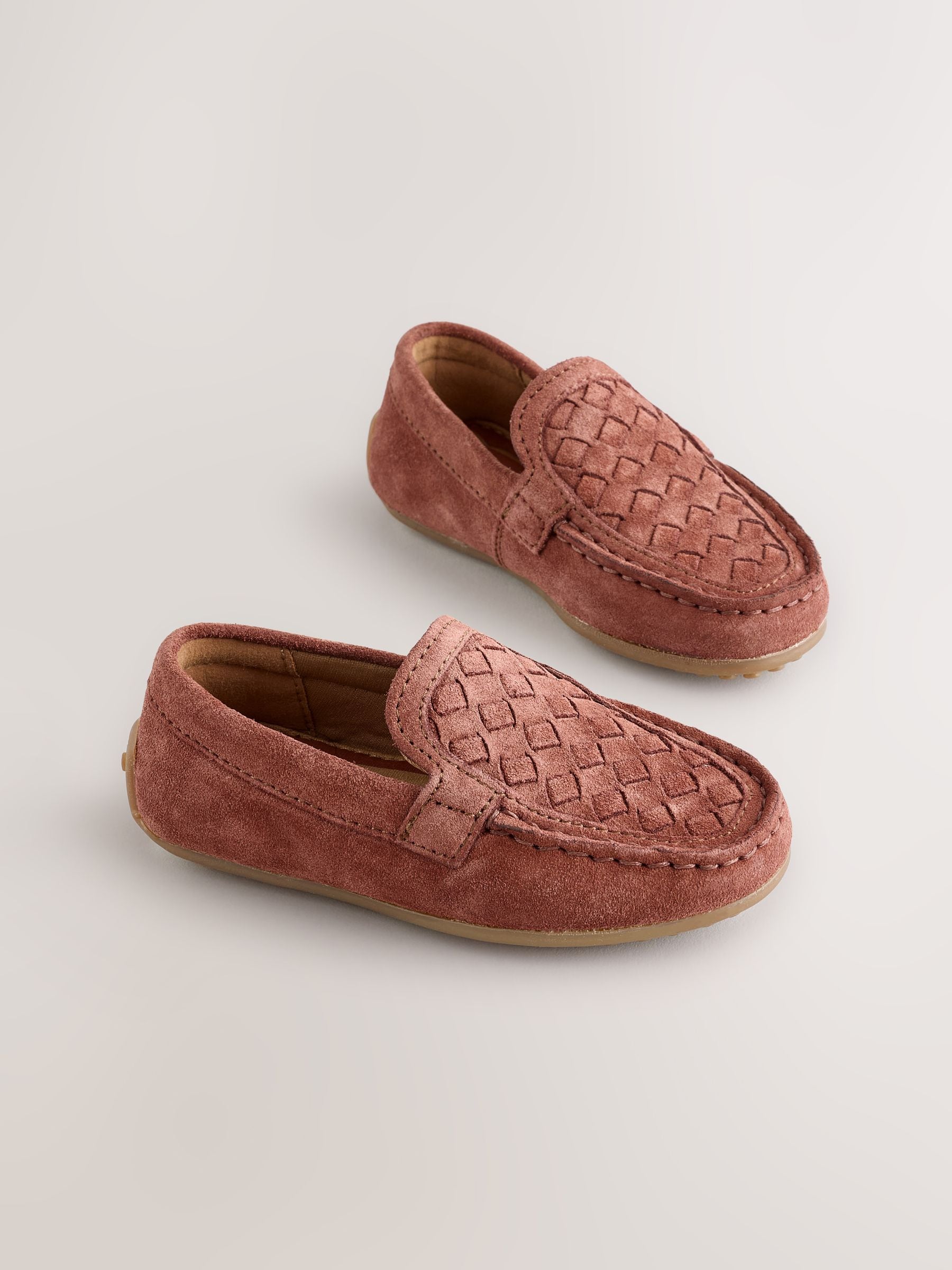 Rust Brown Standard Fit (F) Suede Slip-Ons Loafers Shoes