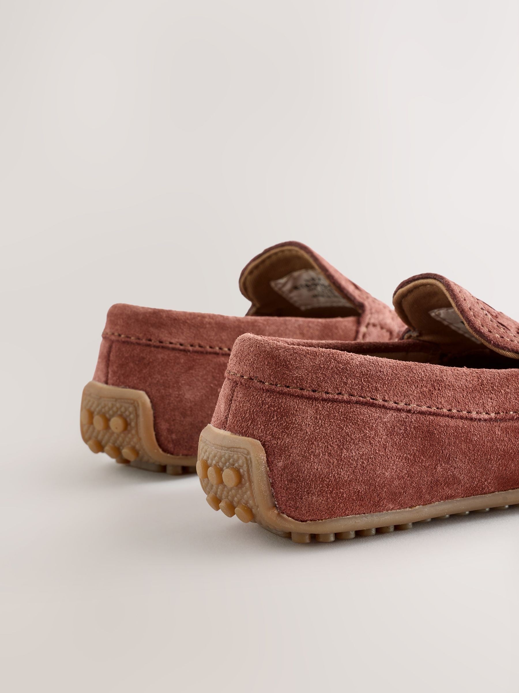 Rust Brown Standard Fit (F) Suede Slip-Ons Loafers Shoes