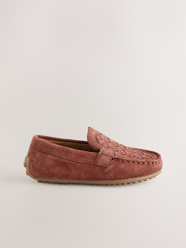 Rust Brown Standard Fit (F) Suede Slip-Ons Loafers Shoes