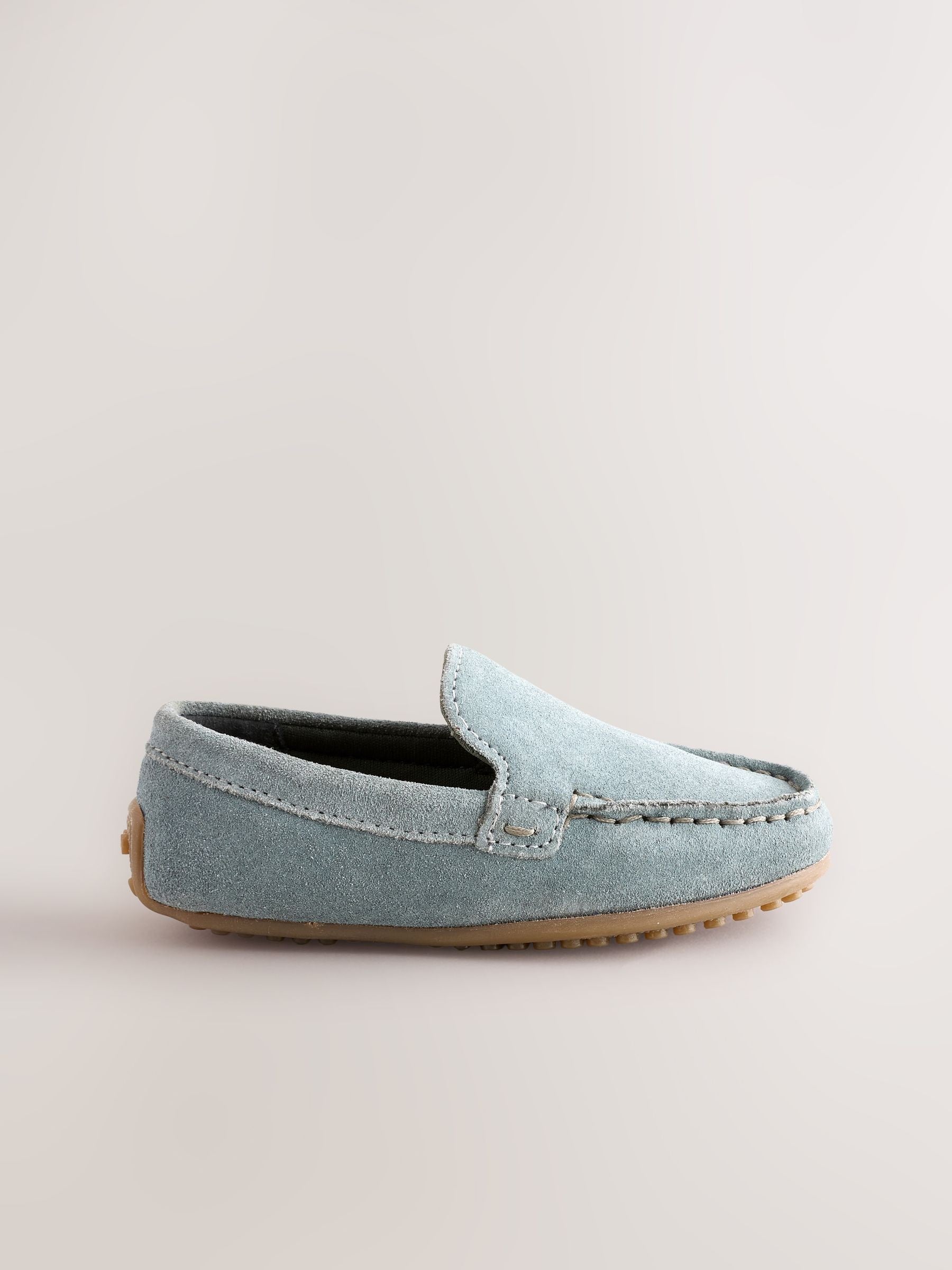 Blue Standard Fit (F) Suede Slip-Ons Loafers Shoes