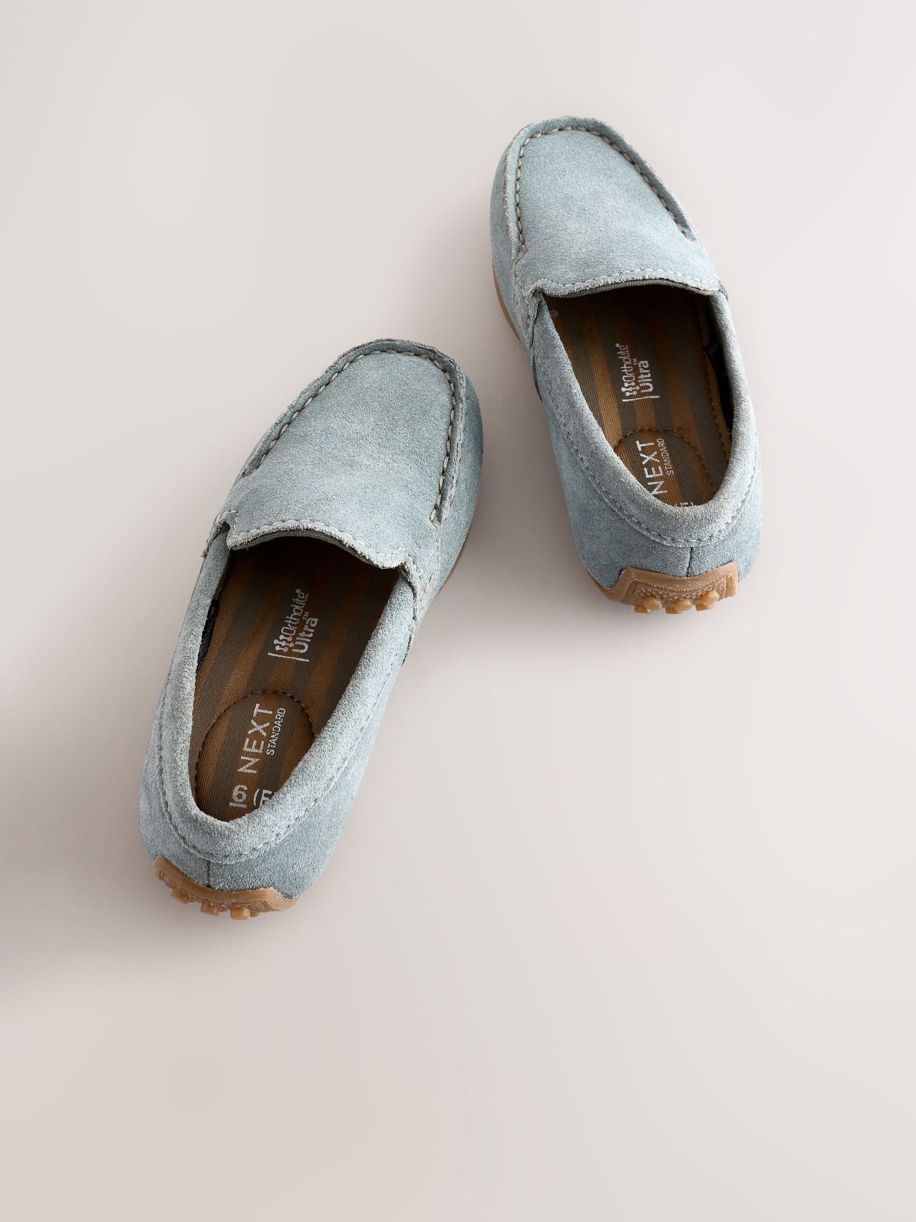 Blue Standard Fit (F) Suede Slip-Ons Loafers Shoes