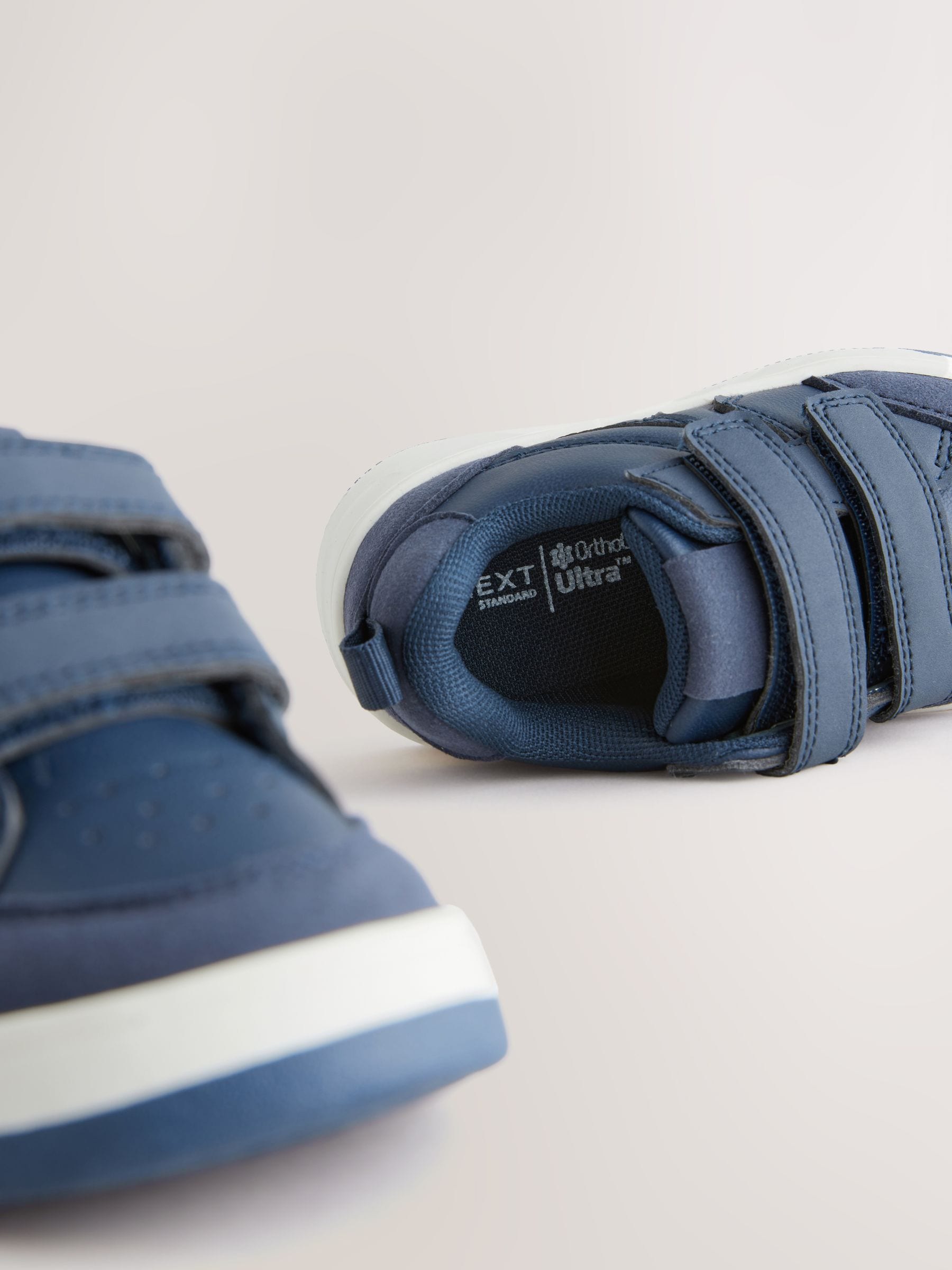 Navy Standard Fit (F) Touch Fastening Two Strap Trainers