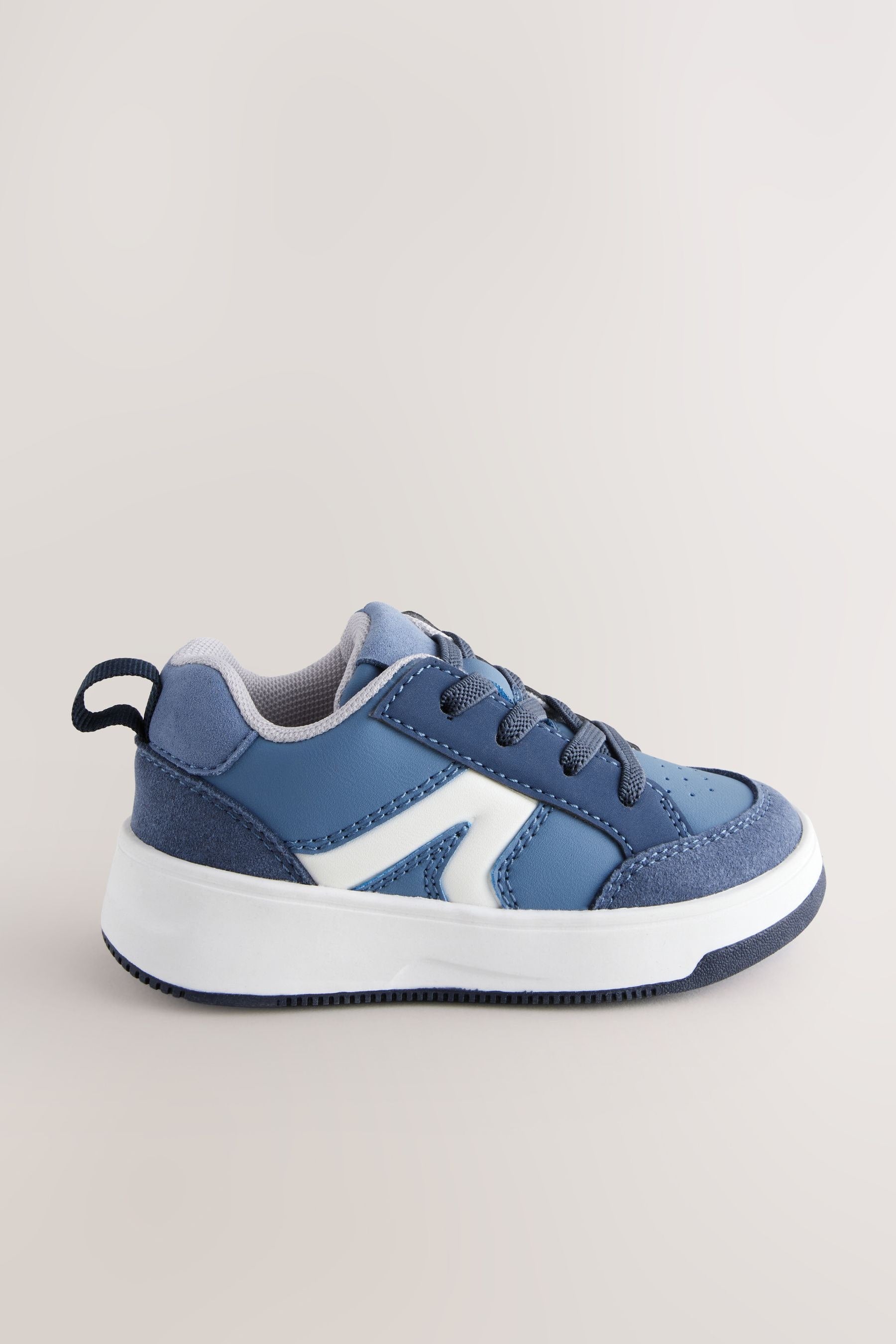 Blue Standard Fit (F) Elastic Lace Trainers