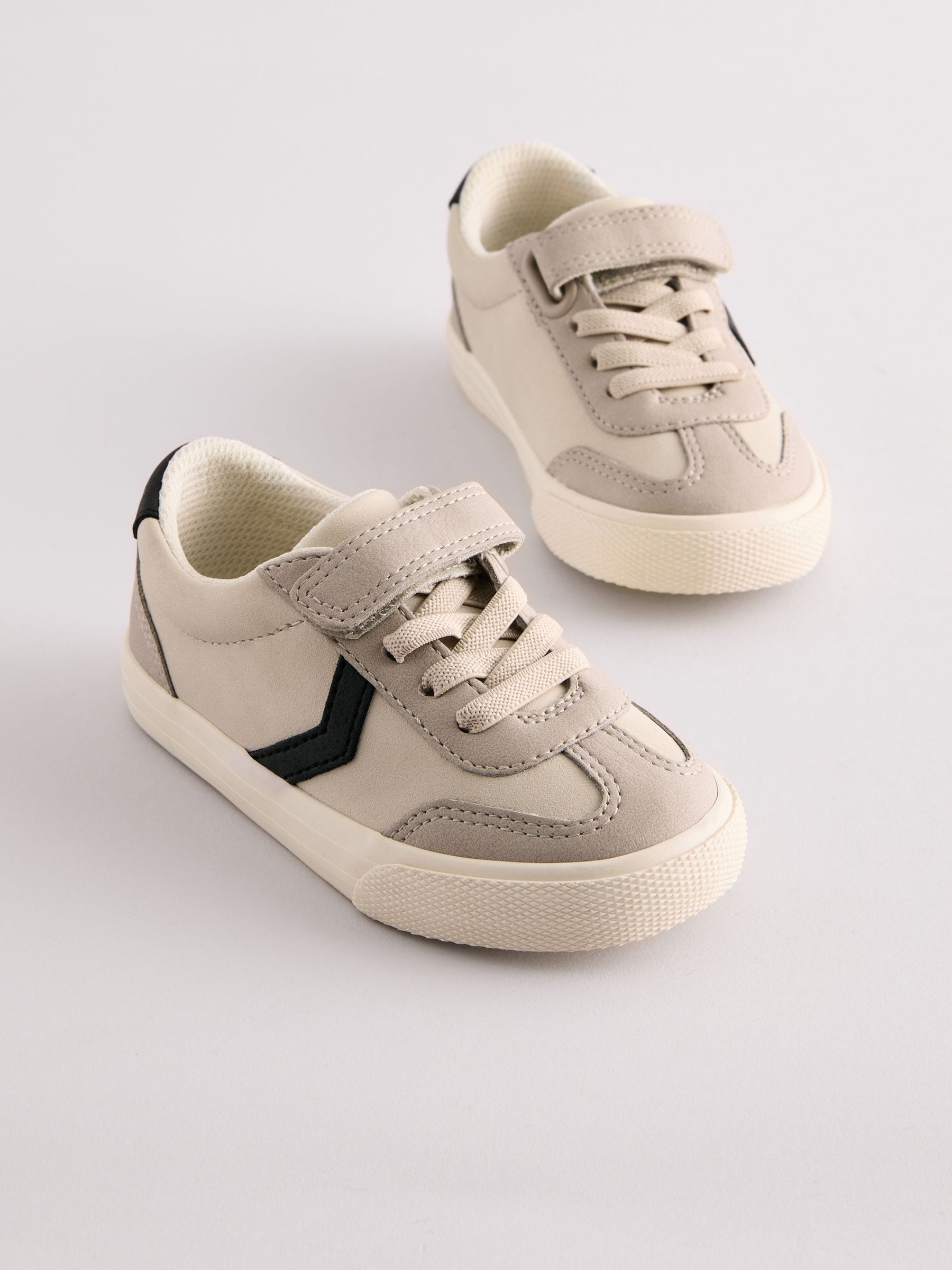 Grey Standard Fit (F) Touch Fastening Elastic Lace Trainers