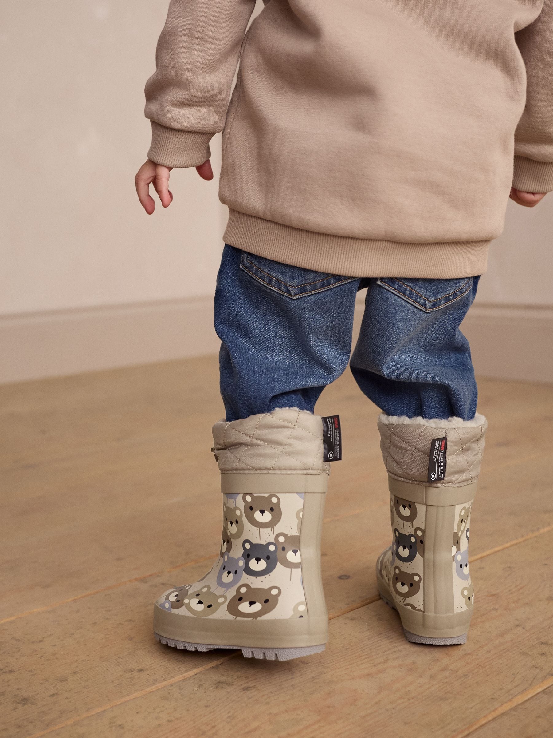 Brown Bear Thermal Thinsulate™ Lined Cuff Wellies