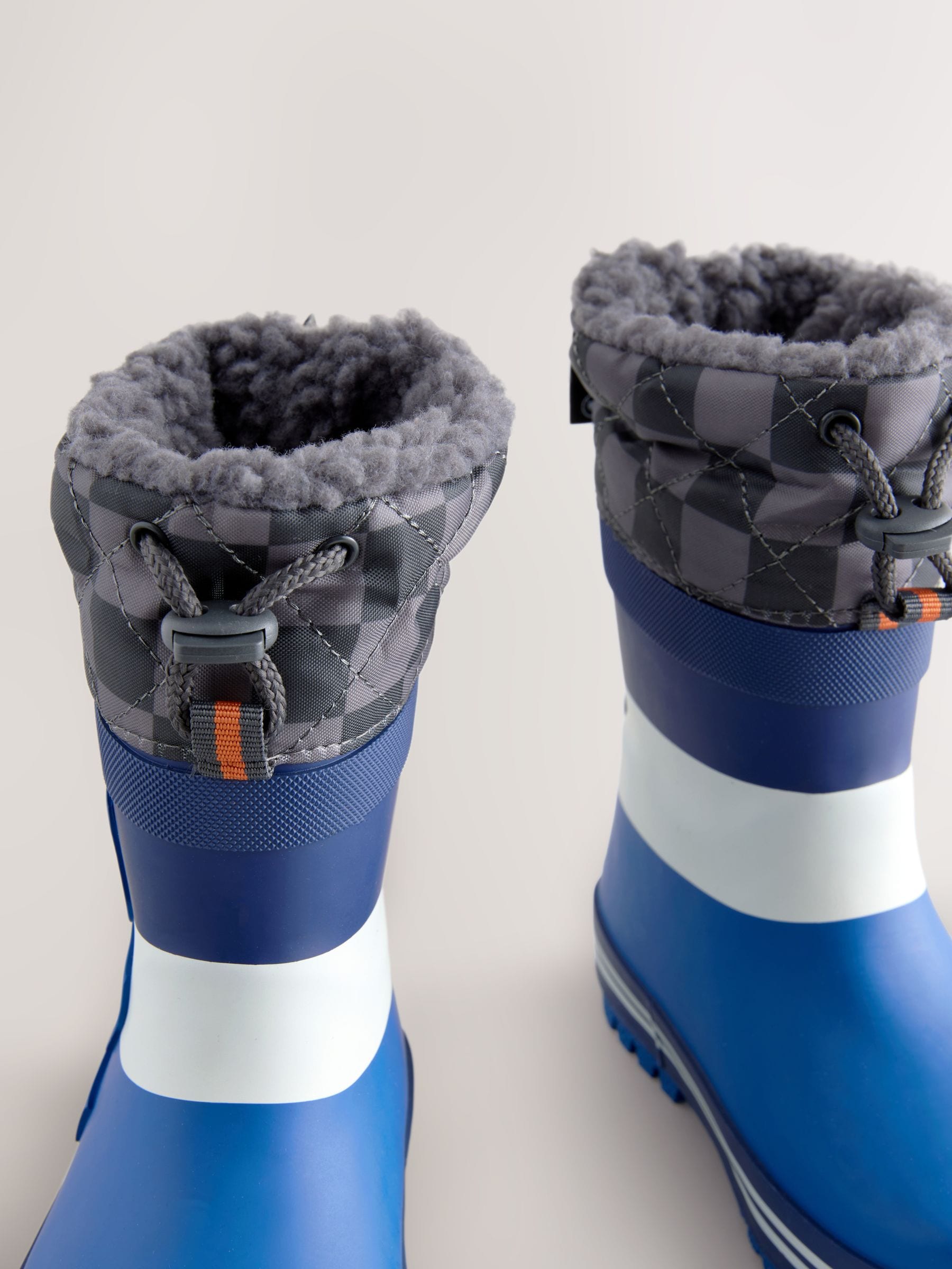 Blue Racing Car Thermal Thinsulate™ Lined Cuff Wellies