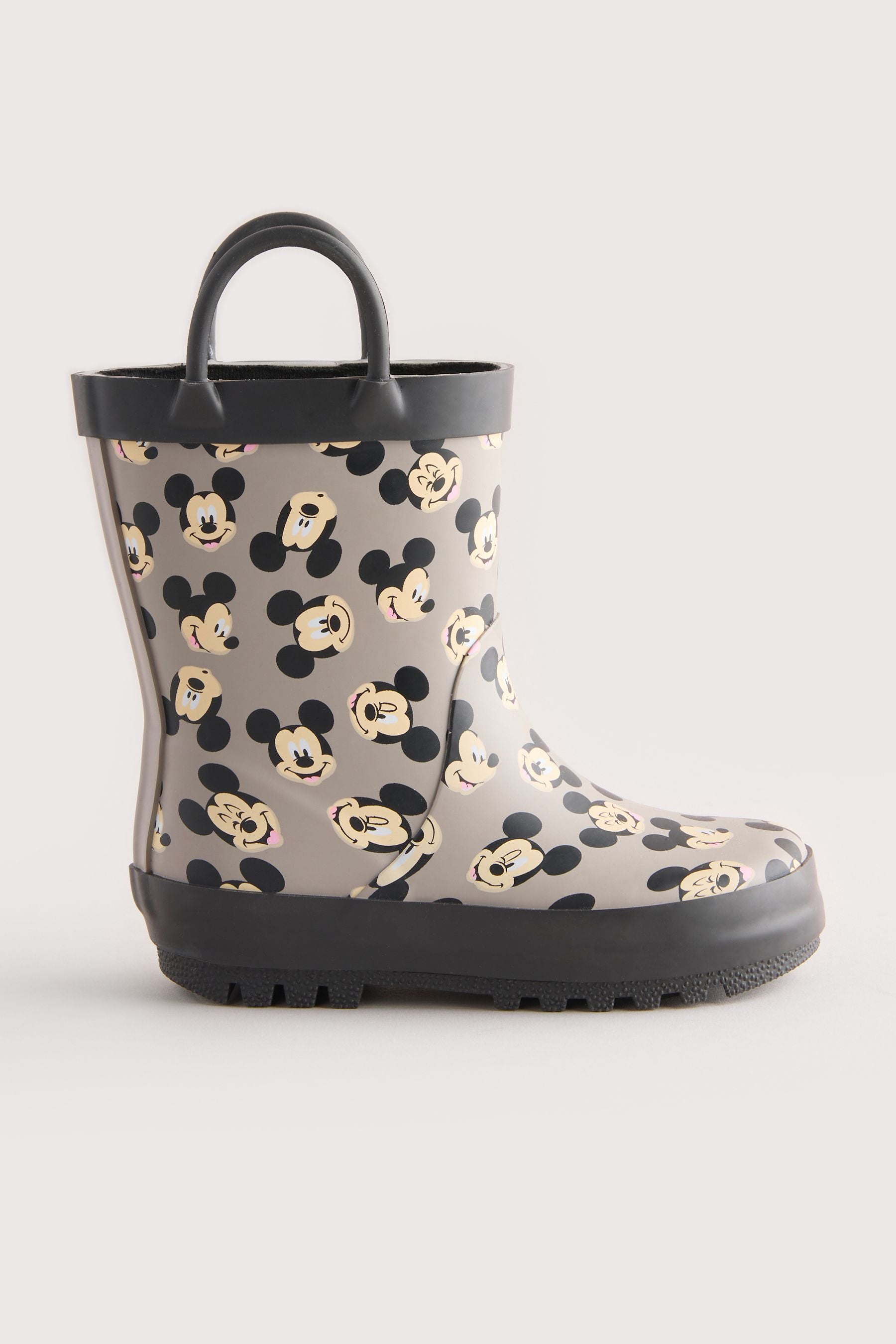 Grey Mickey Mouse Handle Pull-On Wellies