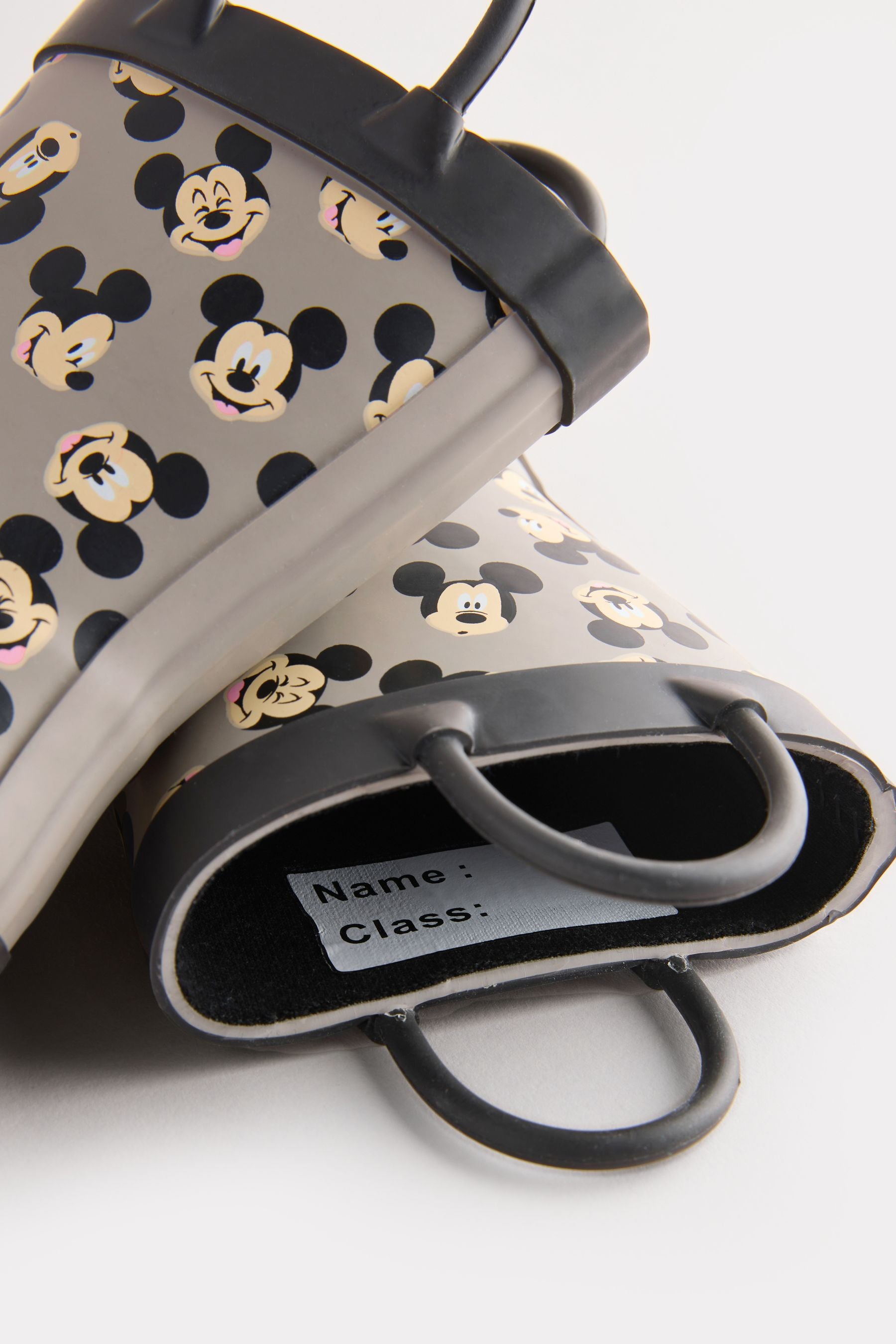 Grey Mickey Mouse Handle Pull-On Wellies